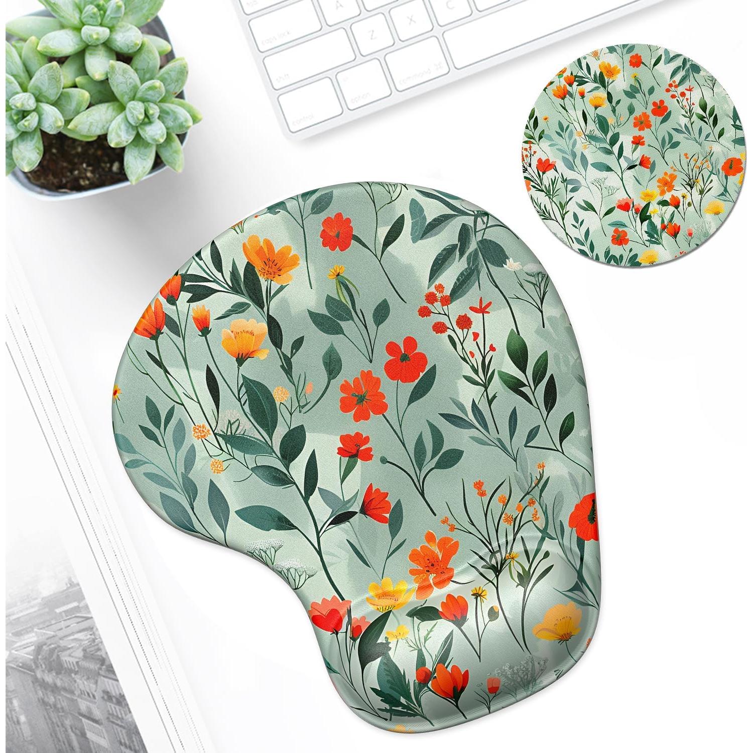 Alfombrilla Ergonómica ITNRSIIET con Reposamuñecas y Flores