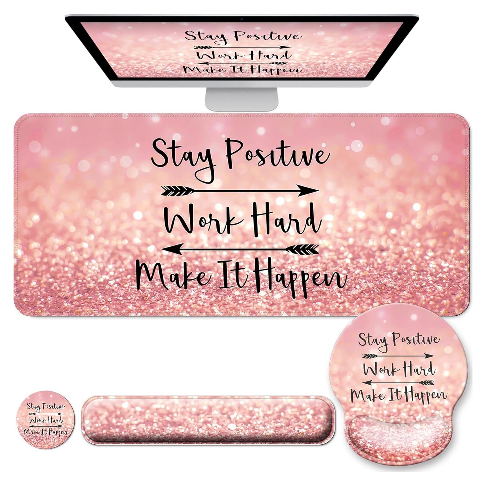 Juego de Alfombrilla de Ratón y Reposamuñecas VINEBURY Rosa