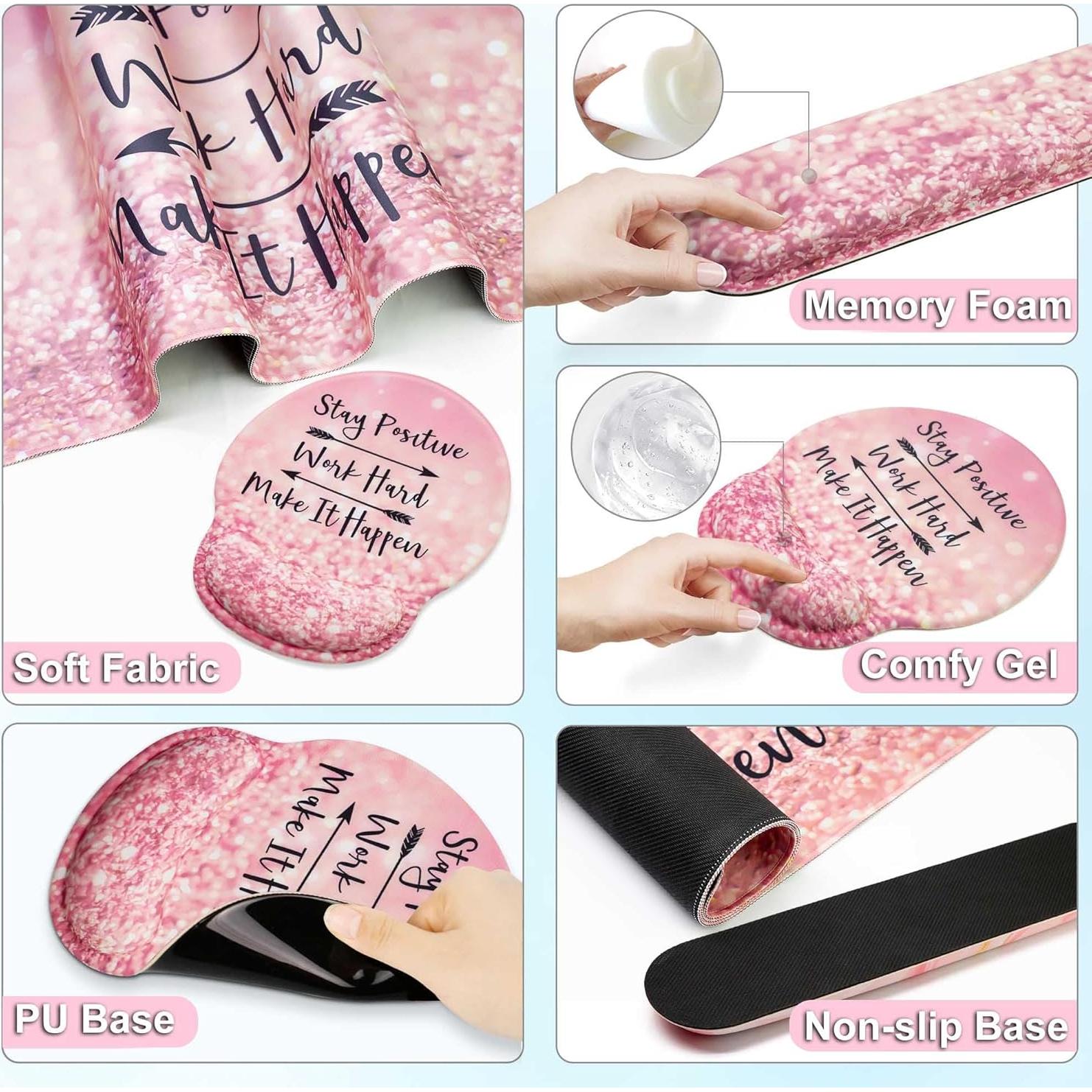 Juego de Alfombrilla de Ratón y Reposamuñecas VINEBURY Rosa