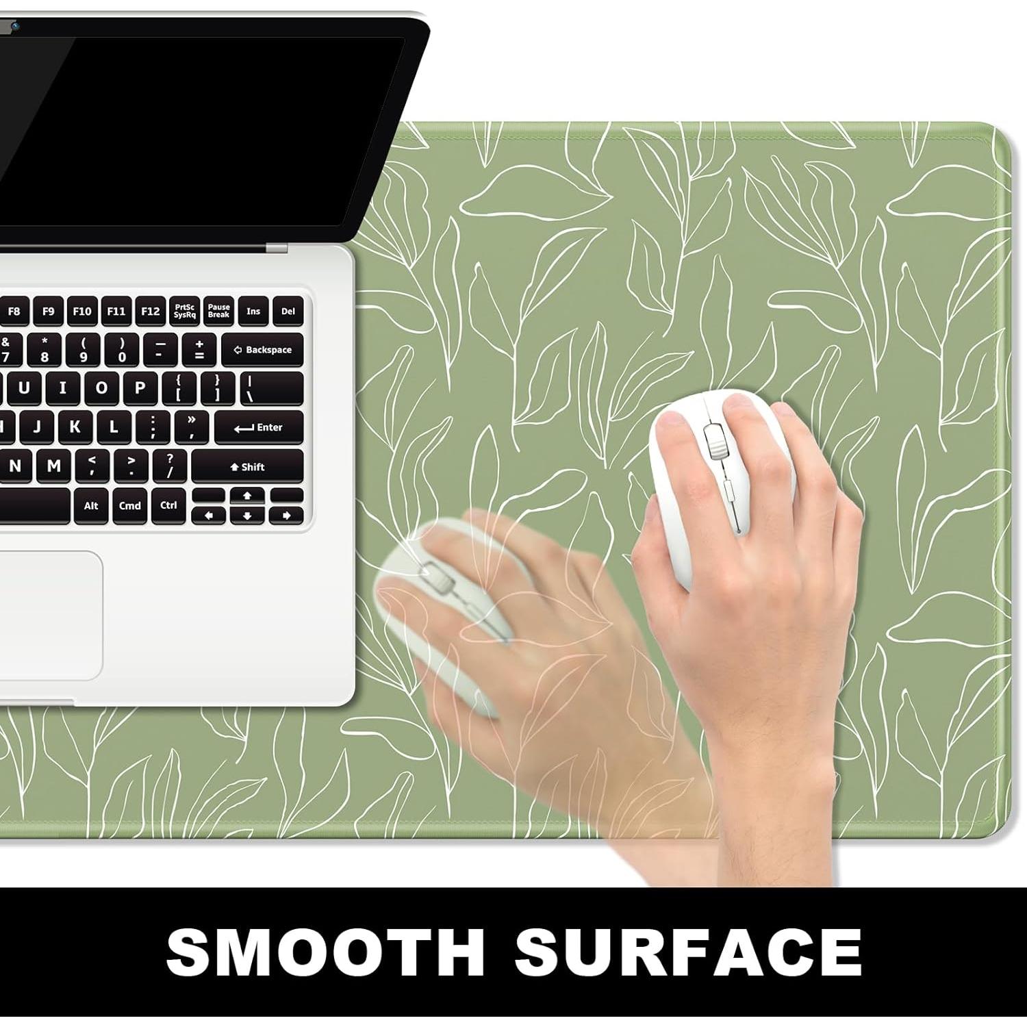 Alfombrilla de Ratón Grande BOSOBO Hoja Verde Minimalista 90x40 cm