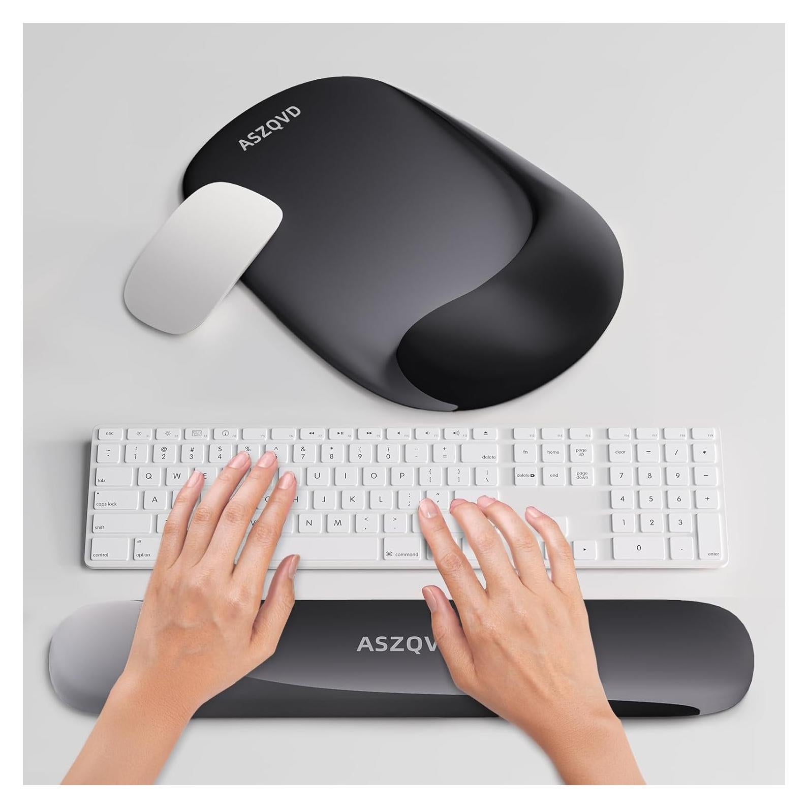 Alfombrilla de Mouse y Teclado Ergonomica Aszqvd con Reposamuñecas