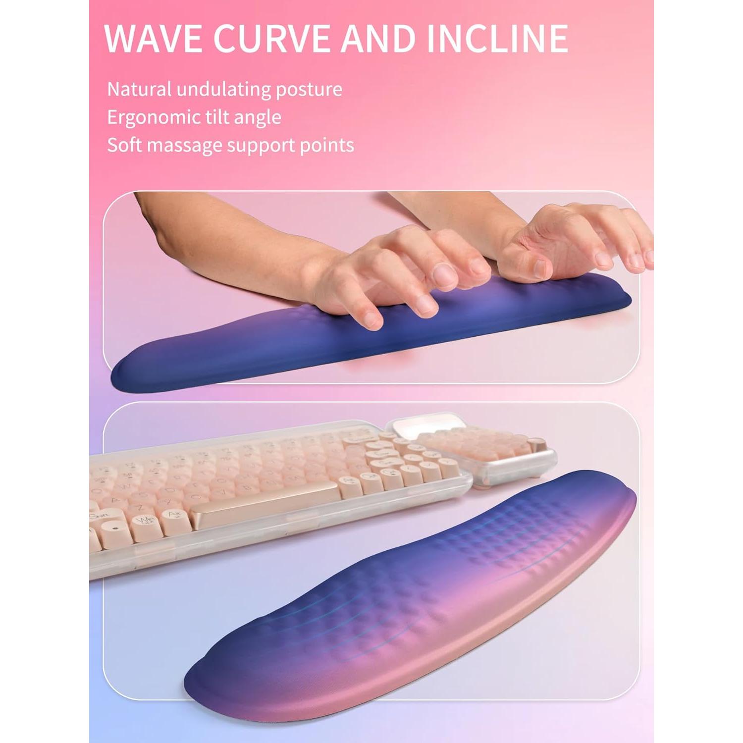 Reposamuñecas Ergonómico Hokafenle 2en1 con Almohadilla de Ratón