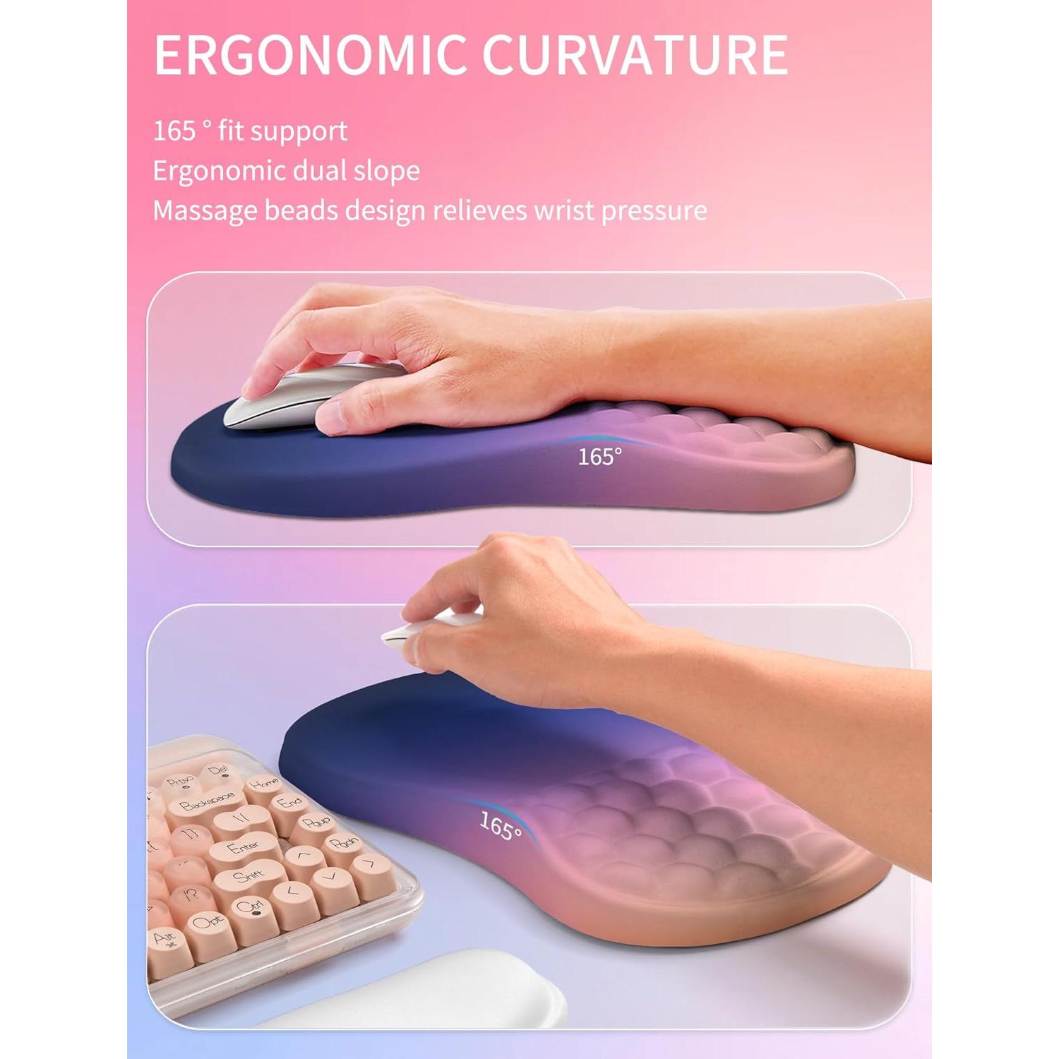 Reposamuñecas Ergonómico Hokafenle 2en1 con Almohadilla de Ratón