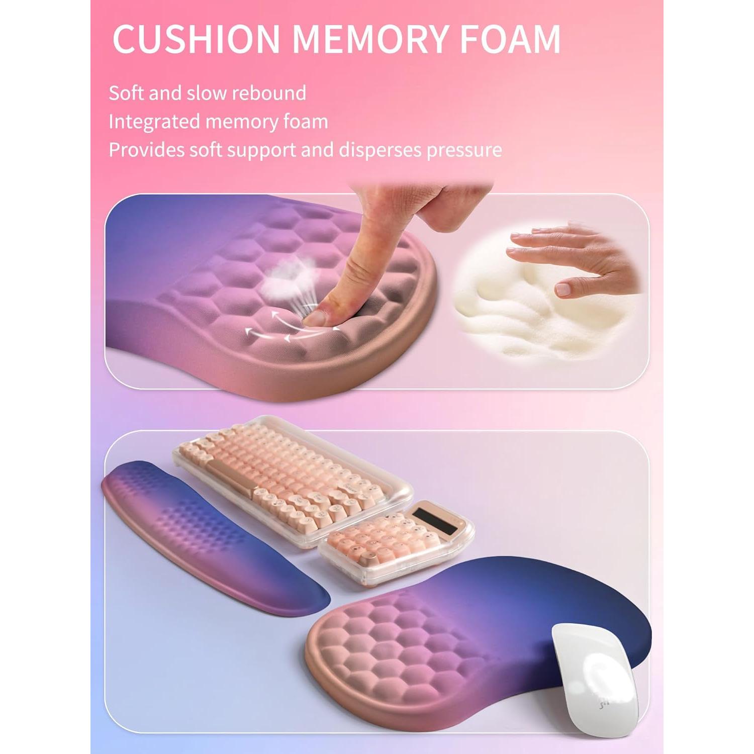 Reposamuñecas Ergonómico Hokafenle 2en1 con Almohadilla de Ratón