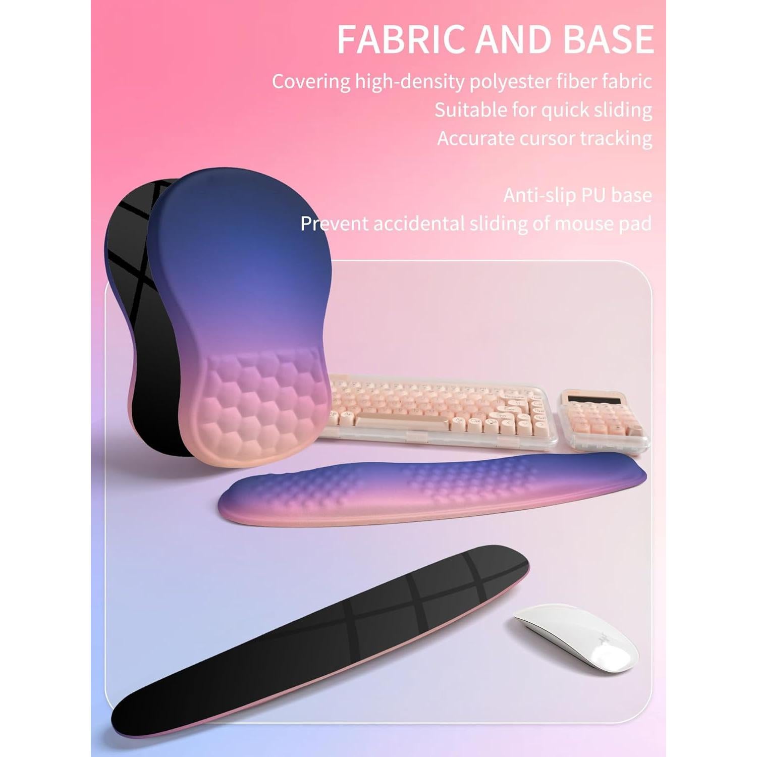 Reposamuñecas Ergonómico Hokafenle 2en1 con Almohadilla de Ratón