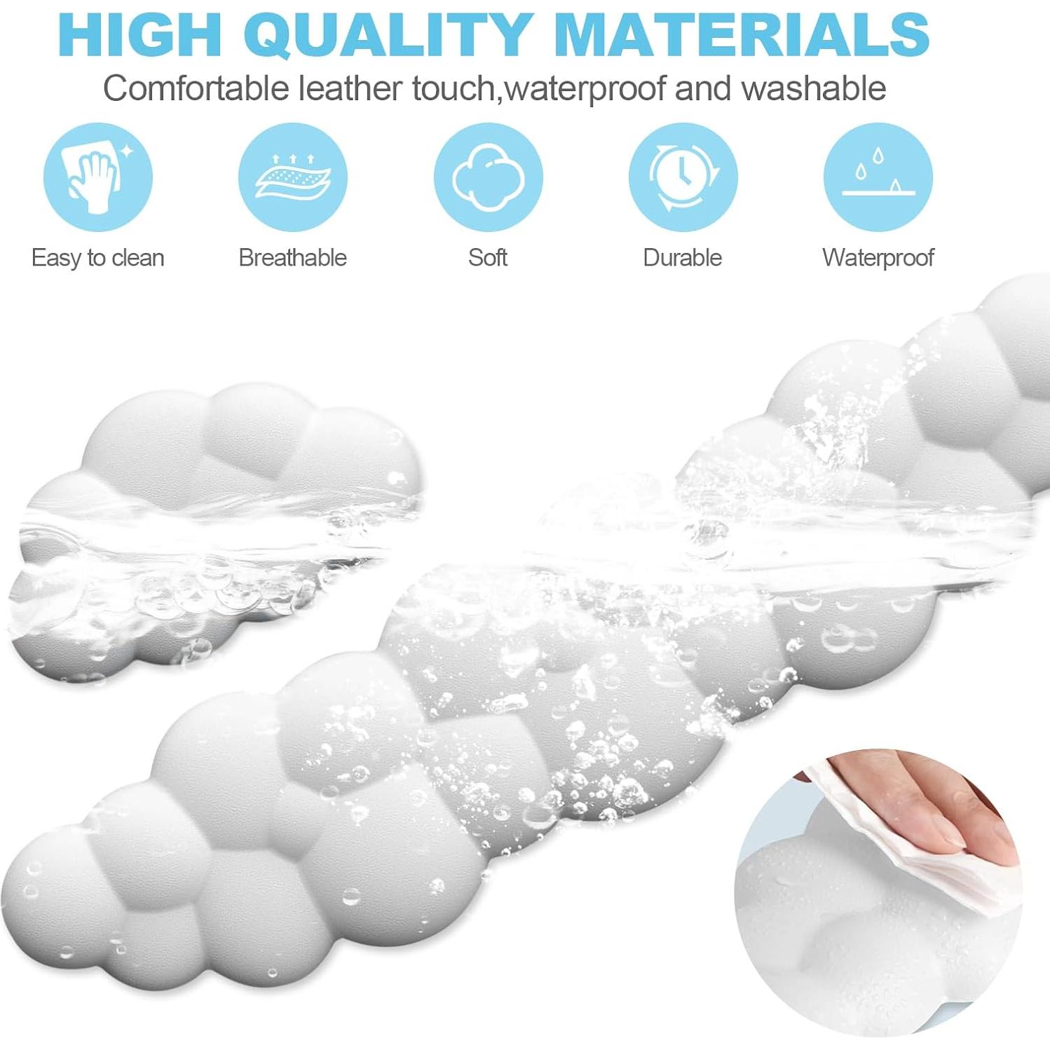 Conjunto de Reposamuñecas Nubes Ergonomicos heqxwl - Blanco