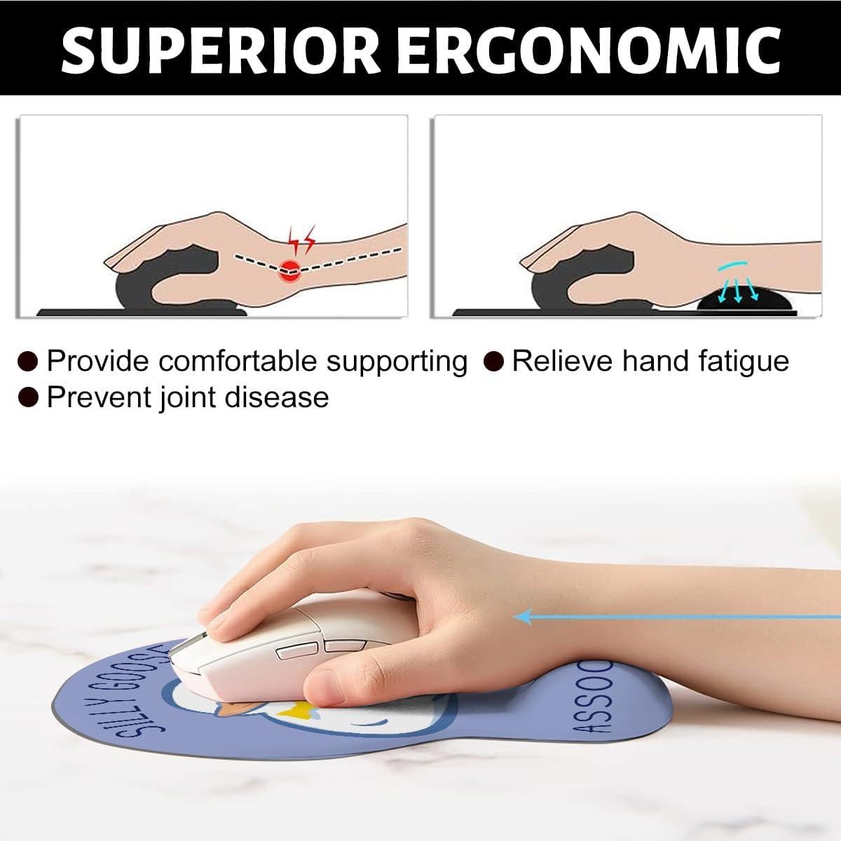 Alfombrilla de Ratón Ergonómica MIOOKISS con Reposamuñecas