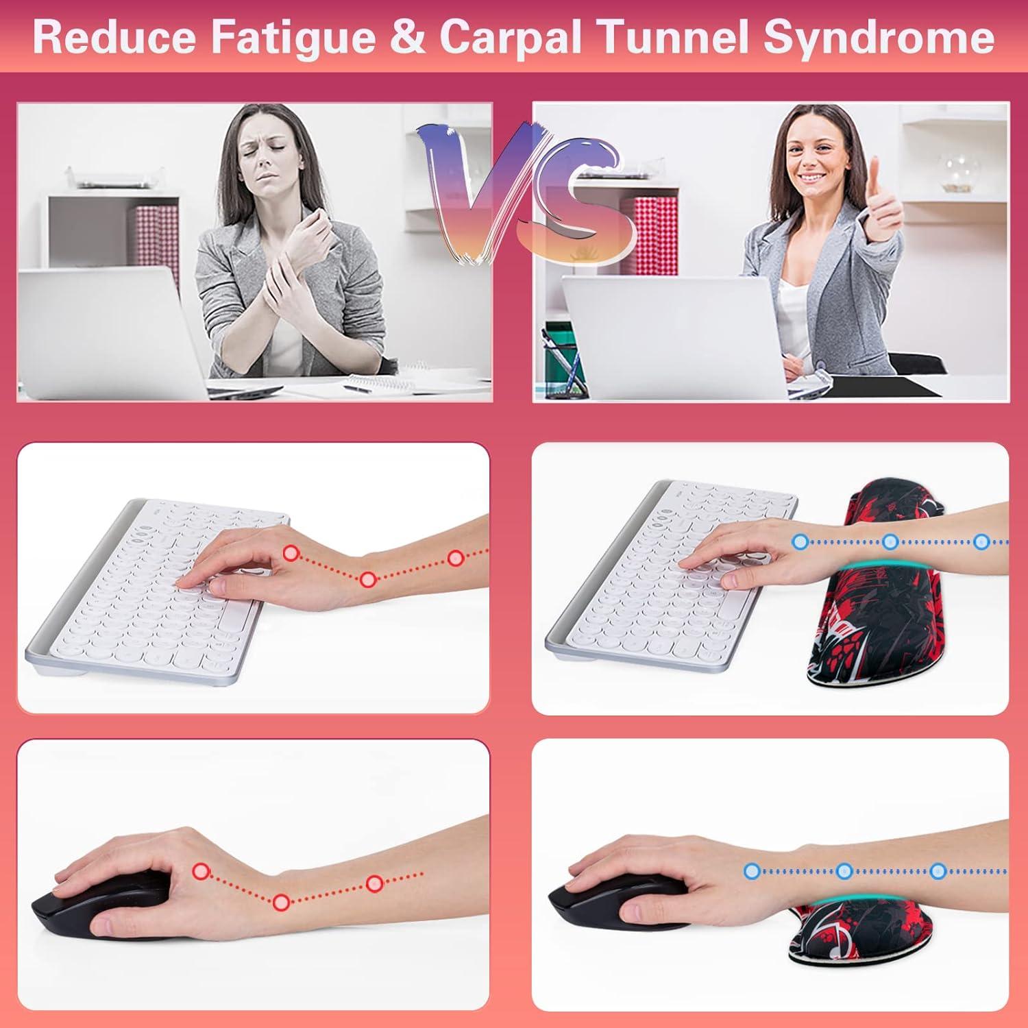 Conjunto Alfombrillas 4-en-1 Canjoy XXL Negro Rojo 90x40 cm