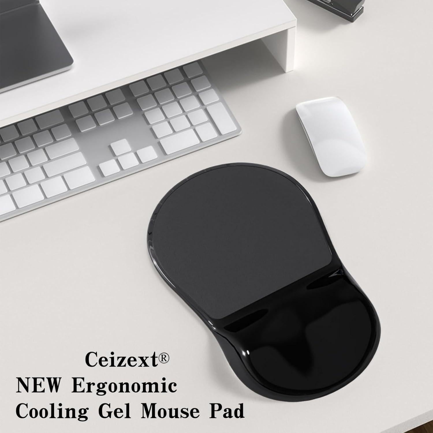 Almohadilla de Ratón Ergonómica Ceizext Gel Negro 27.94x17.78cm