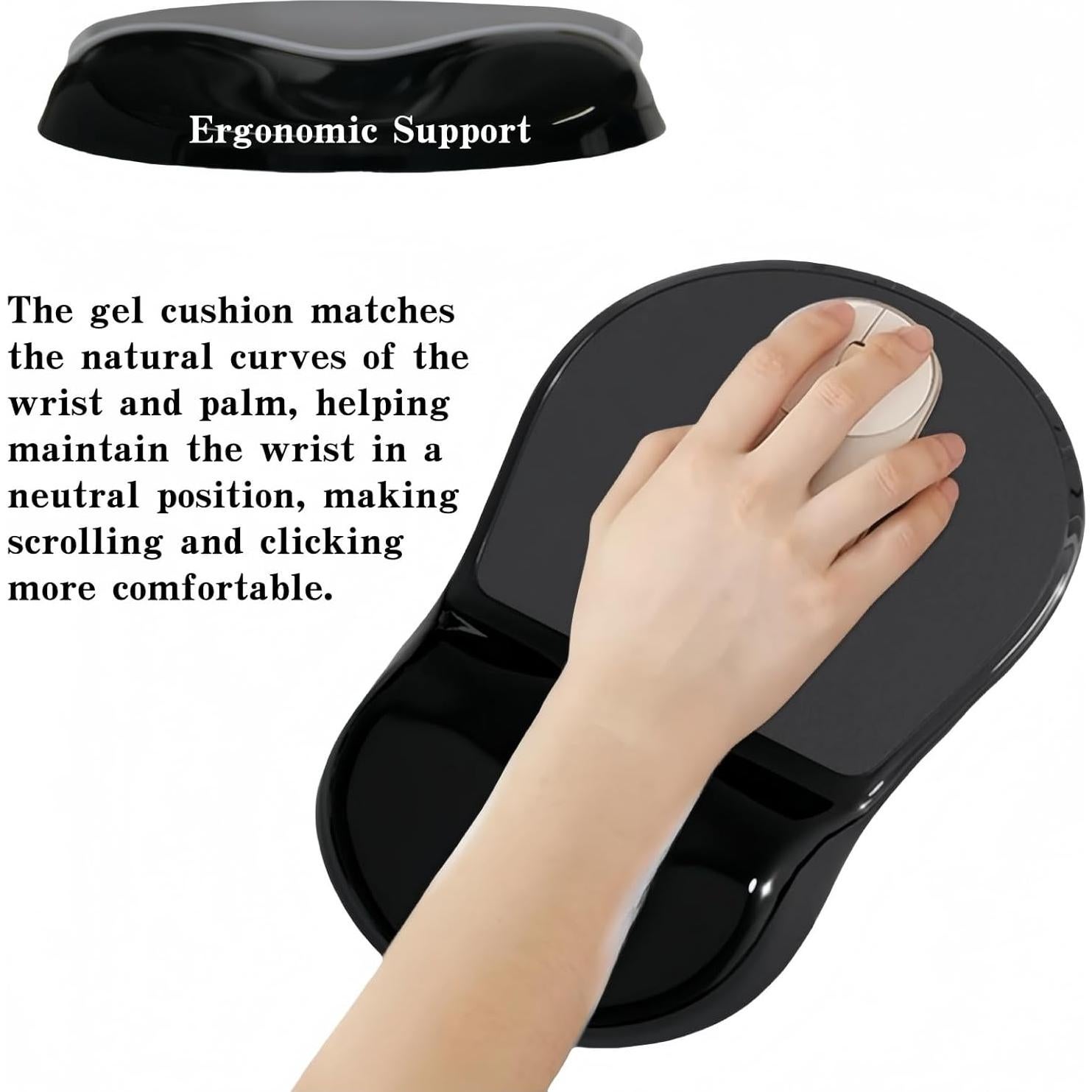 Almohadilla de Ratón Ergonómica Ceizext Gel Negro 27.94x17.78cm