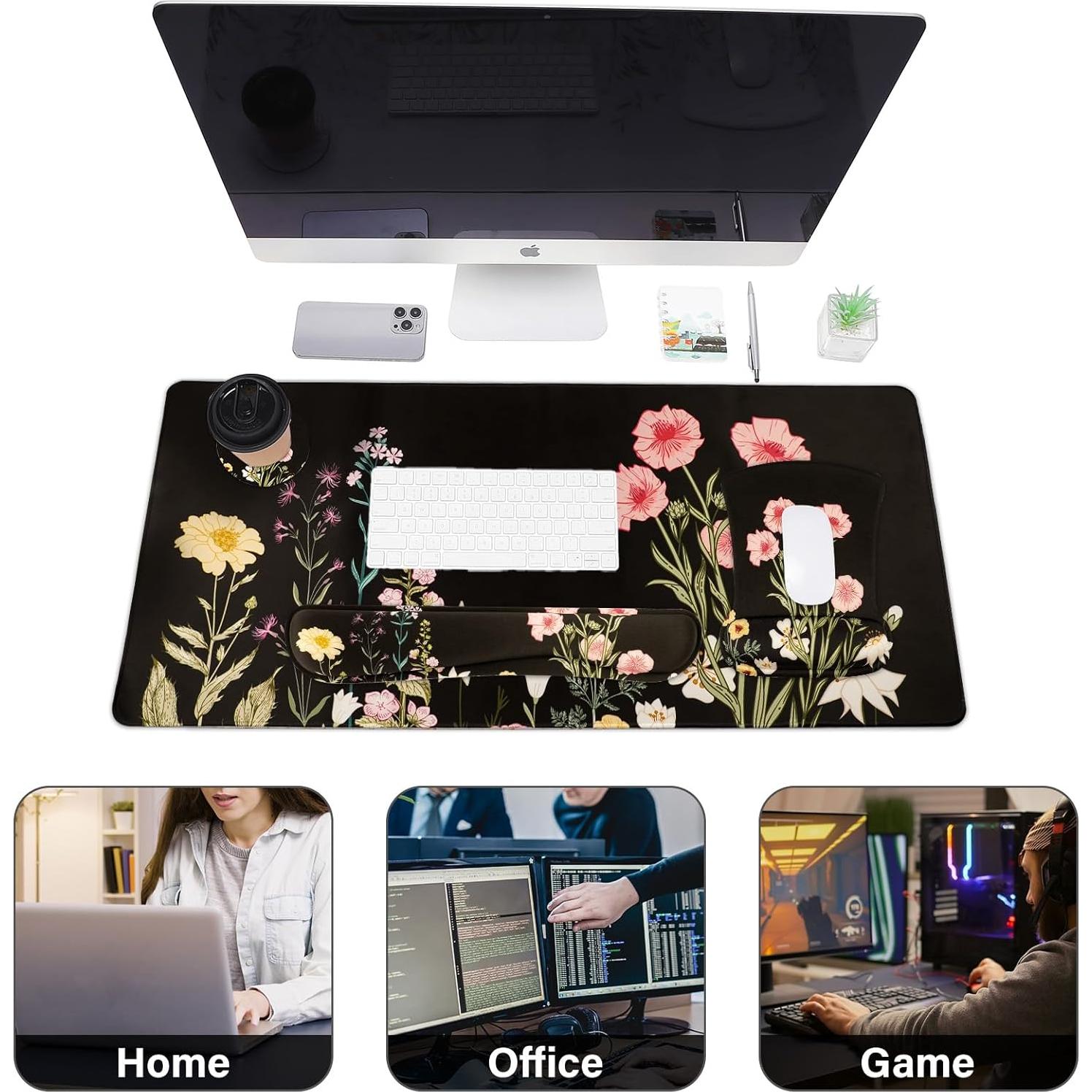 Set Alfombrilla XXL 4en1 Instellar con Reposamuñecas y Posavasos