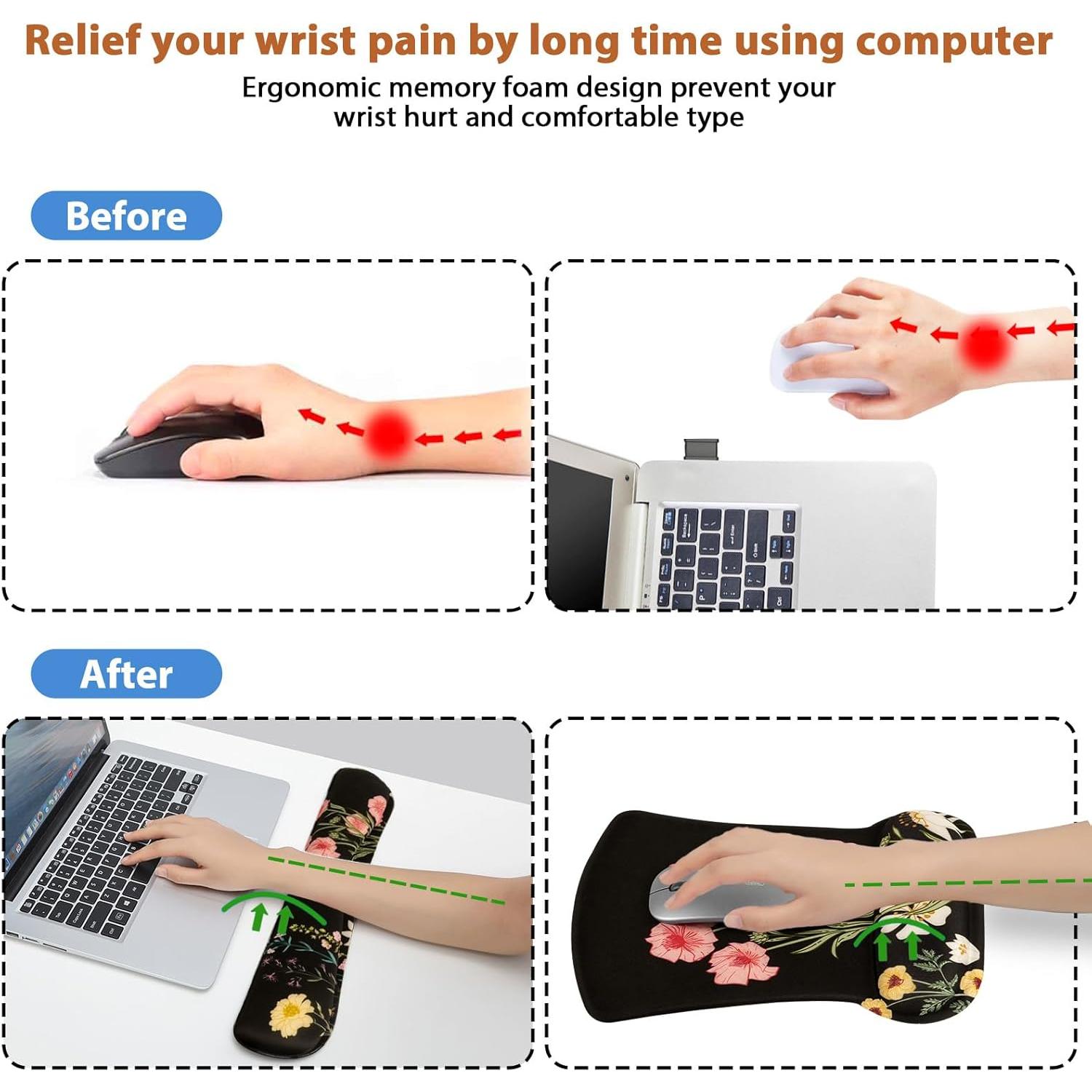 Set Alfombrilla XXL 4en1 Instellar con Reposamuñecas y Posavasos