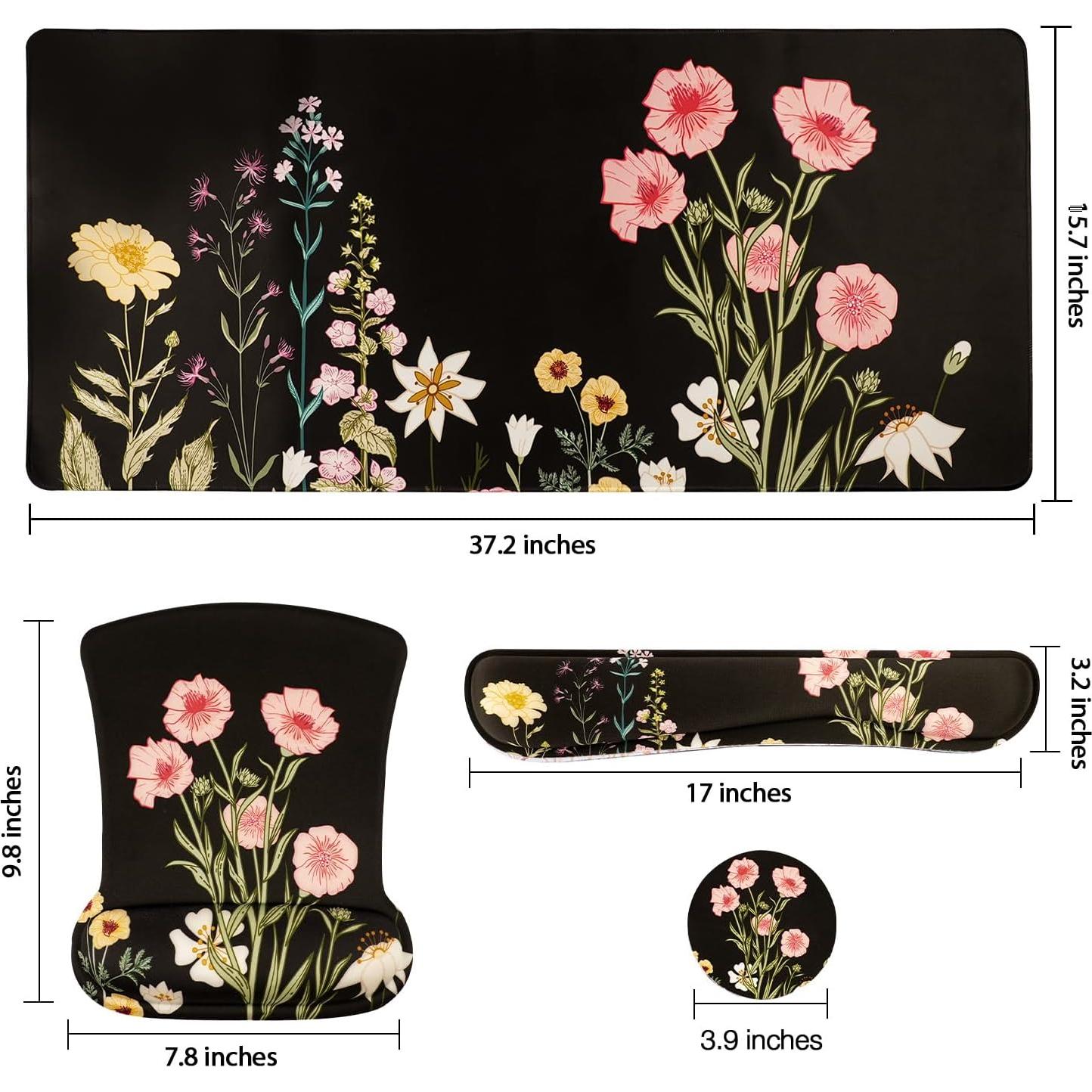 Set Alfombrilla XXL 4en1 Instellar con Reposamuñecas y Posavasos