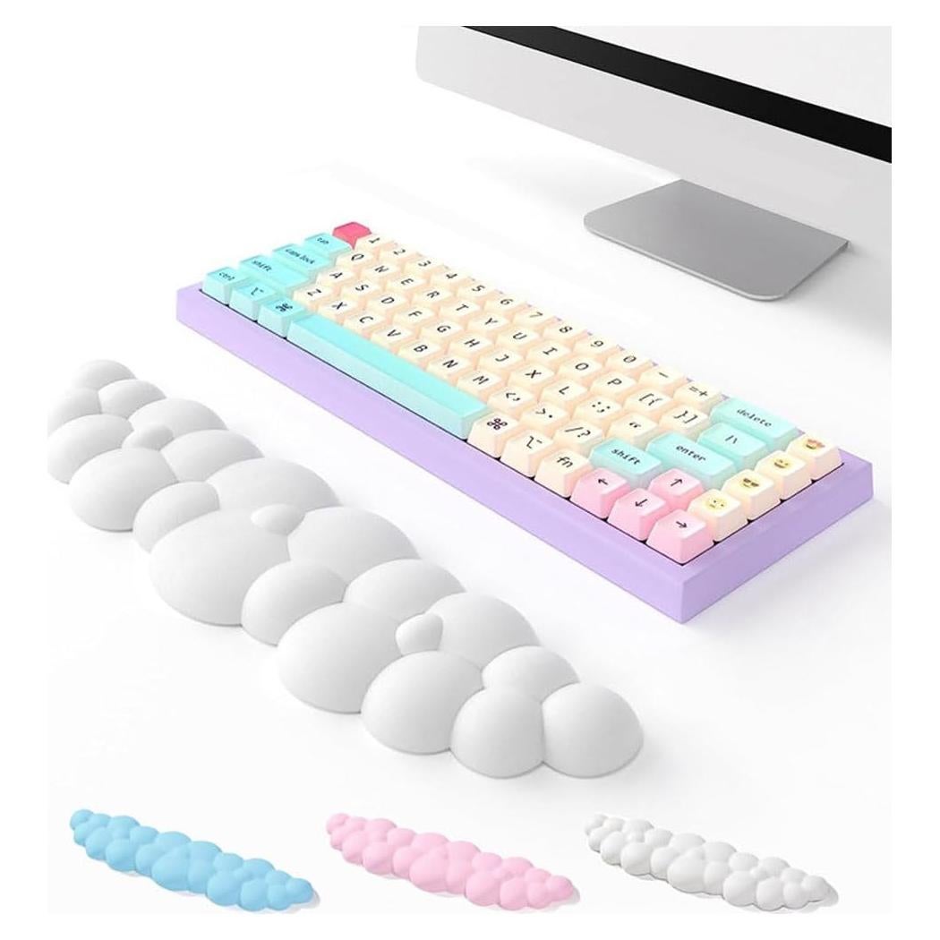 Reposamuñecas Ergonómico Saicok Nube Blanca con Espuma de Memoria