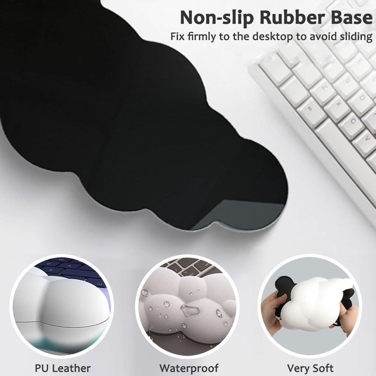 Reposamuñecas Ergonómico Saicok Nube Blanca con Espuma de Memoria