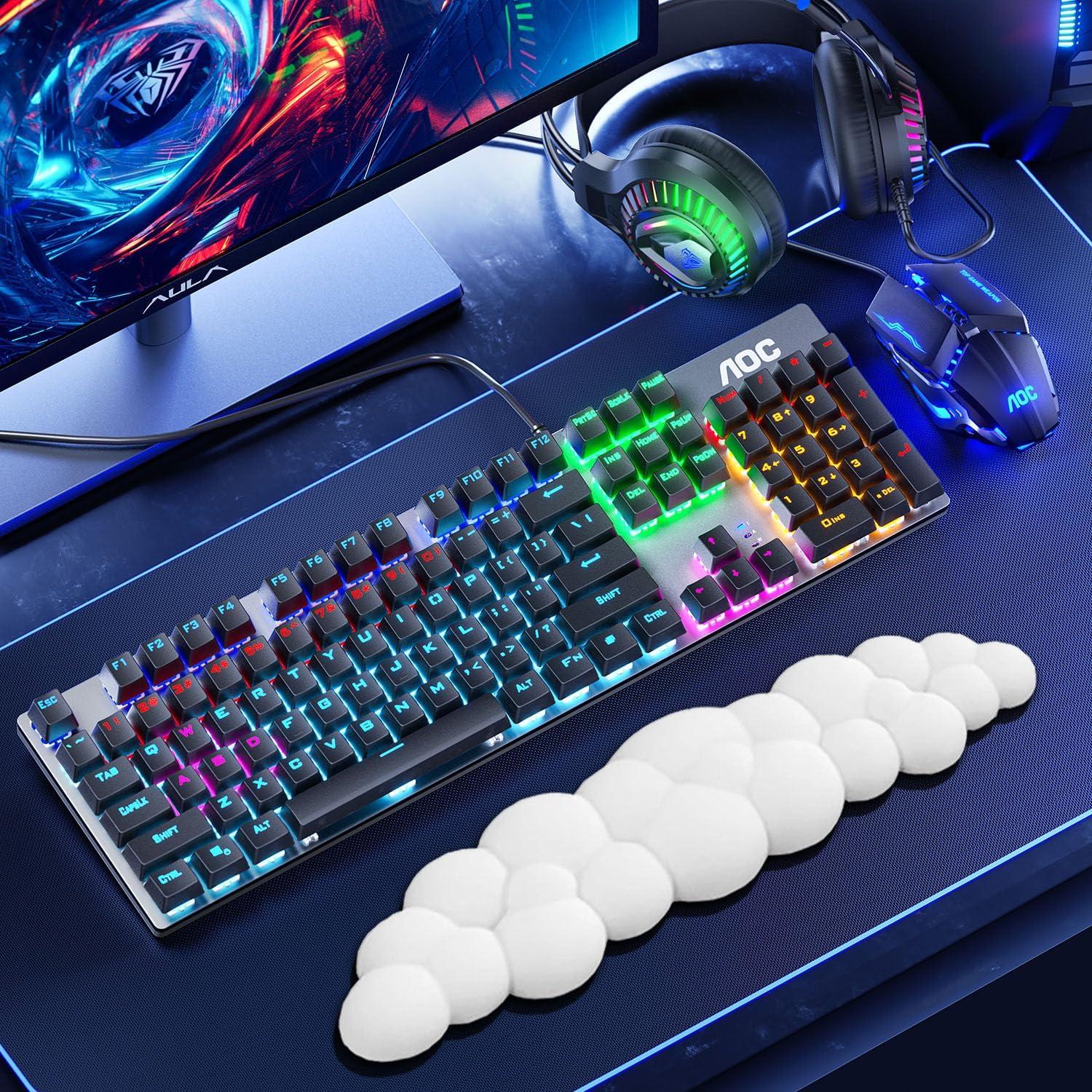 Reposamuñecas Ergonómico Saicok Nube Blanca con Espuma de Memoria