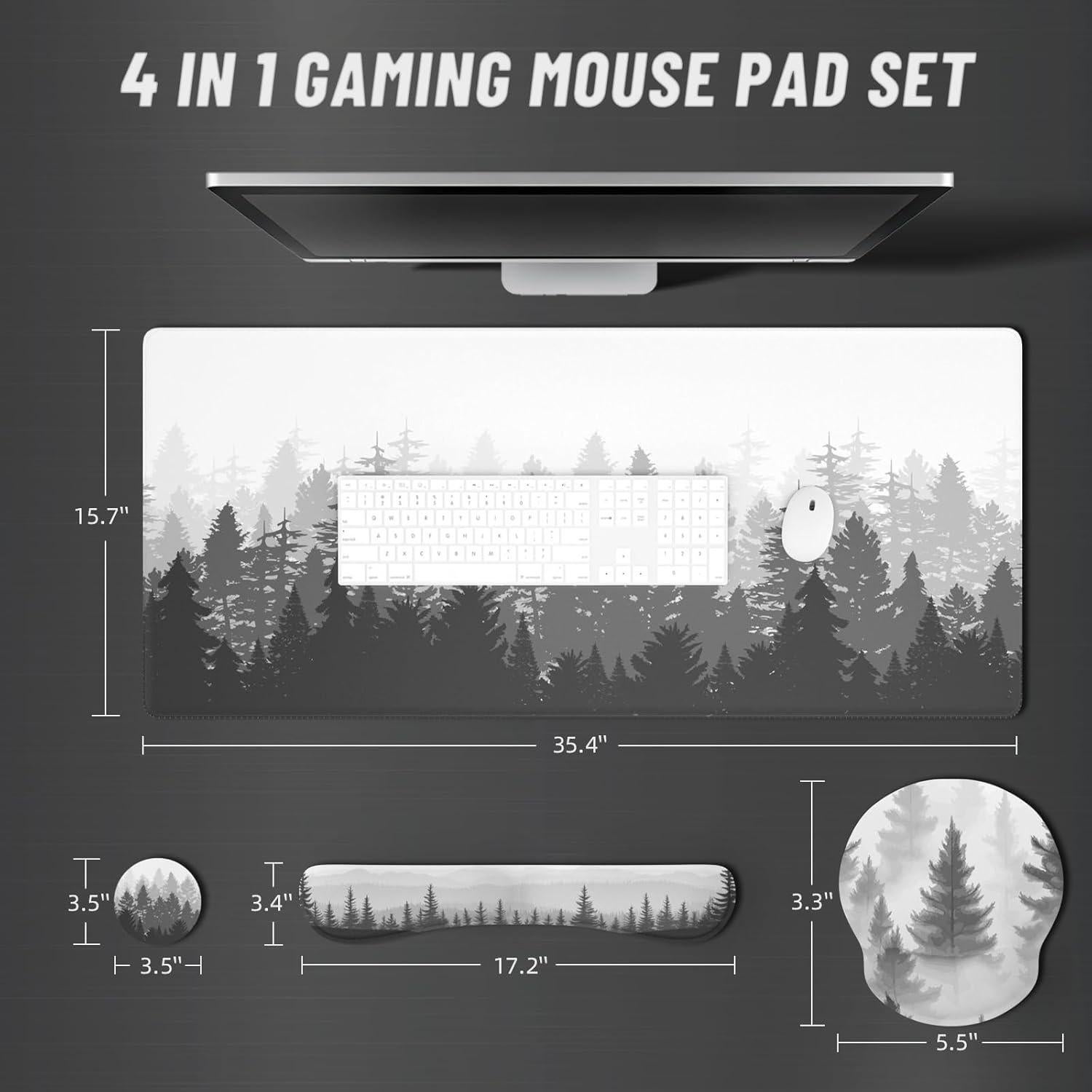 Juego de Alfombrillas de Ratón Ovenbird 4-en-1 Bosque Nebuloso