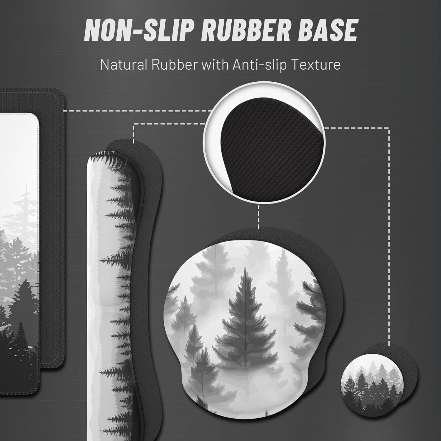 Juego de Alfombrillas de Ratón Ovenbird 4-en-1 Bosque Nebuloso