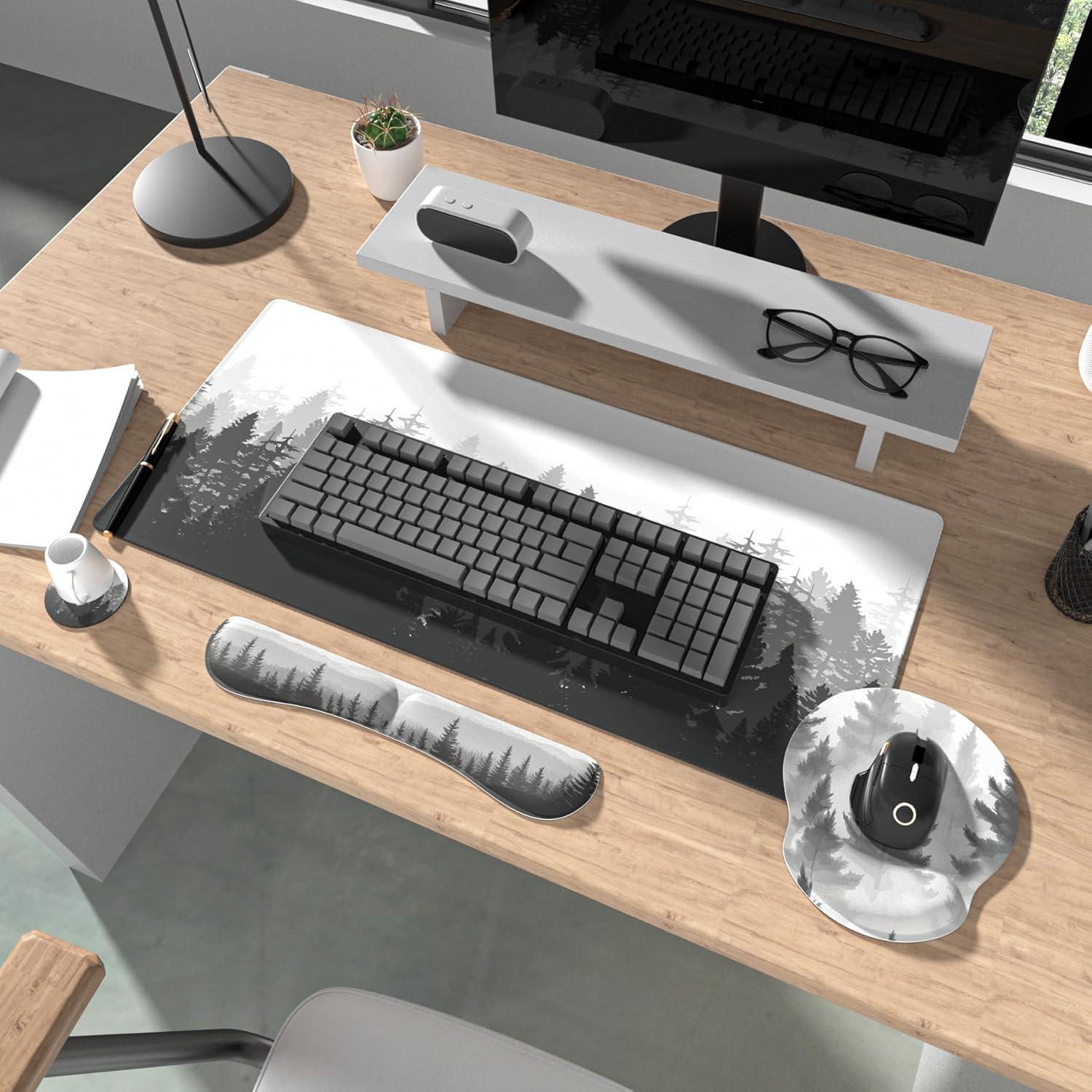 Juego de Alfombrillas de Ratón Ovenbird 4-en-1 Bosque Nebuloso