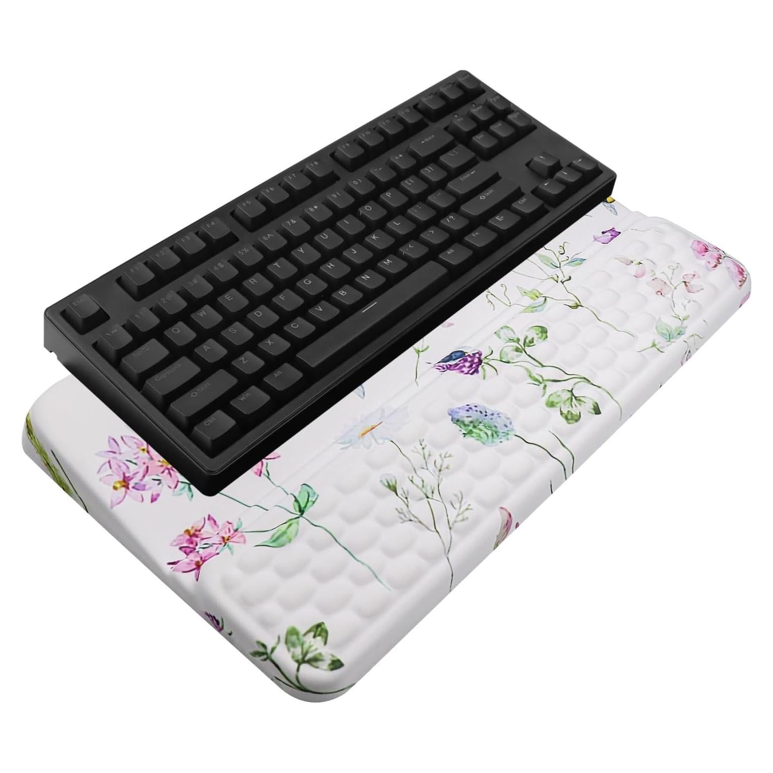 Soporte de Teclado Ergonómico KEPUTAIER con Reposamuñecas - Flores Dispersas