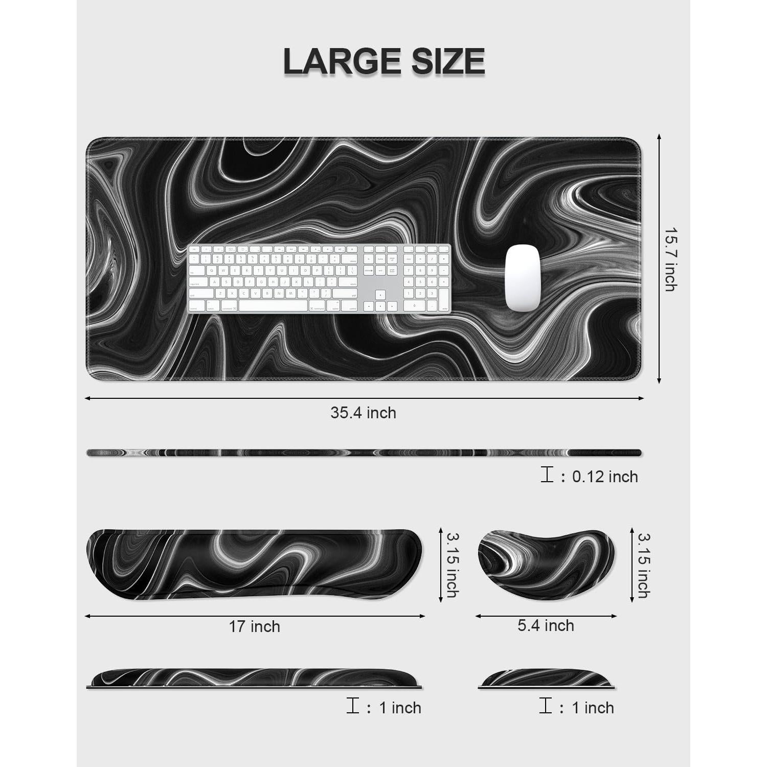 Alfombrilla de Ratón Grande Auhoahsil con Reposamuñecas 90.2x39.9cm