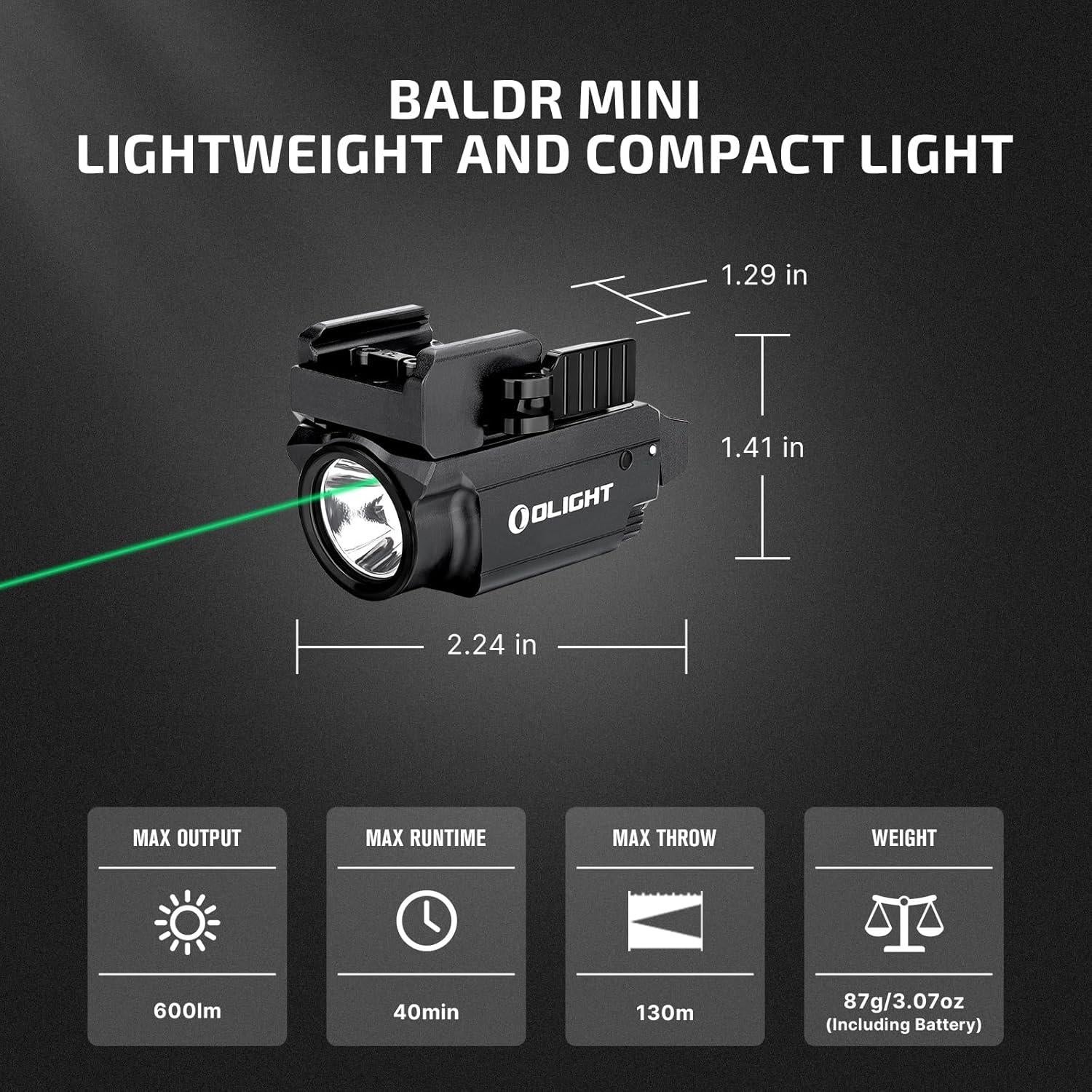 OLIGHT Baldr Mini 600 Lúmenes Luz Táctica Recargable