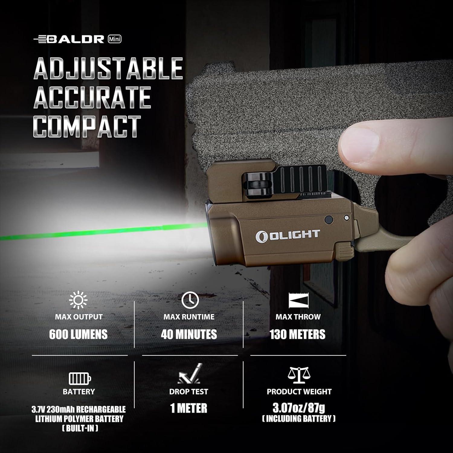 OLIGHT Baldr Mini 600 Lúmenes Luz Táctica Recargable