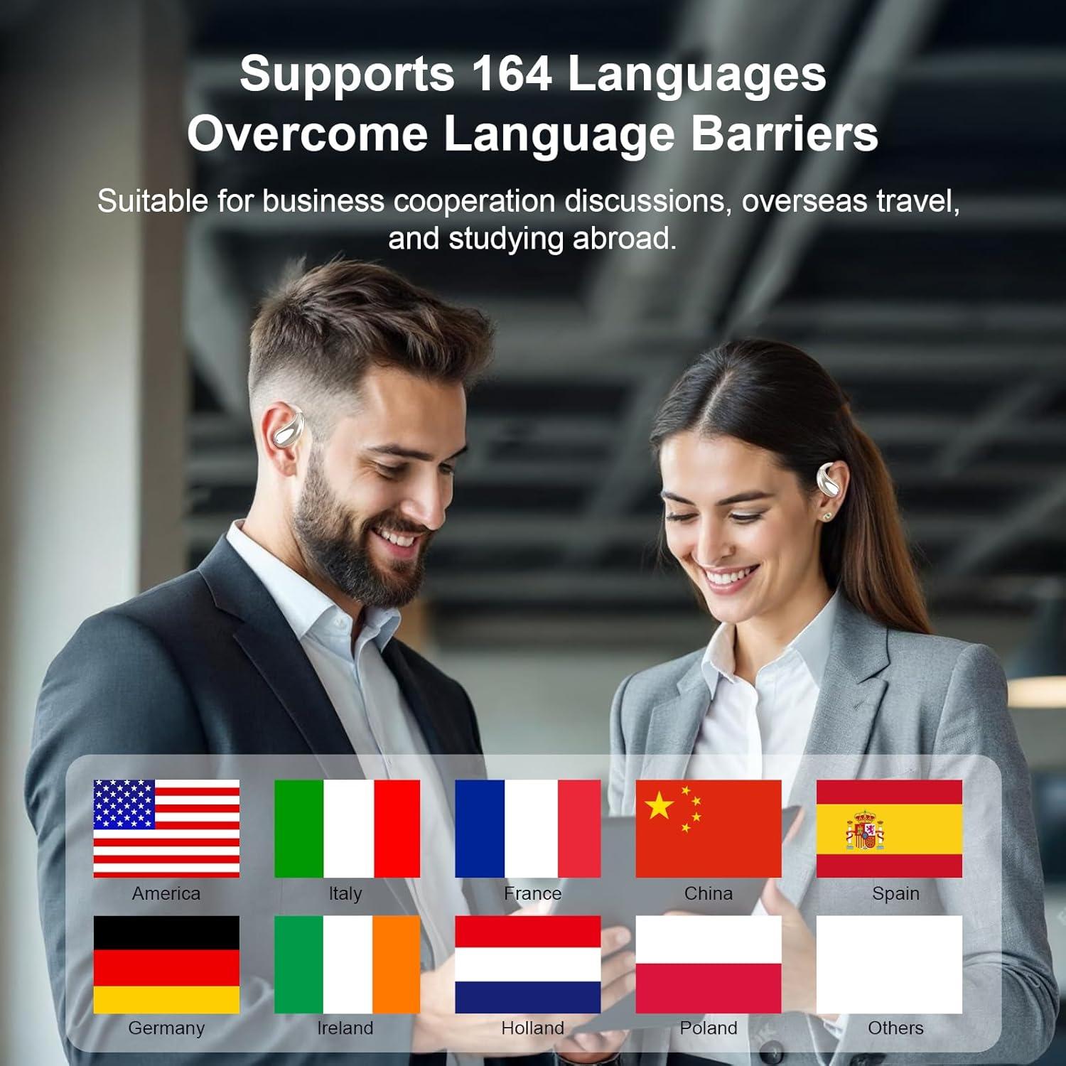 Auriculares Traductores AI J500 Plus - 164 Idiomas, Caqui