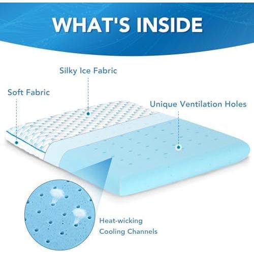 Almohada Delgada Iwacool 5.7 cm Espuma Viscoelástica Refrigerante