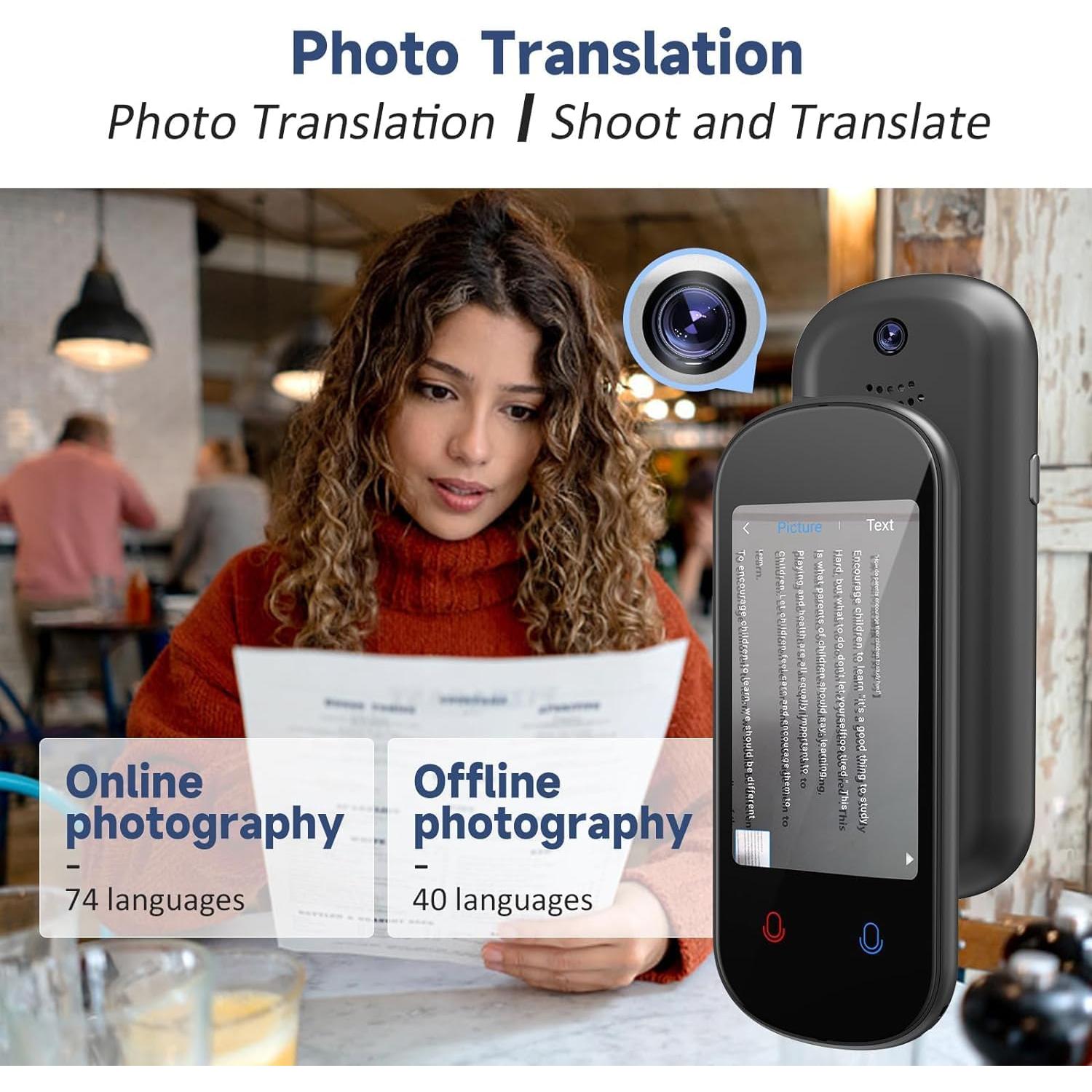 Traductor de Idiomas Simbago Z2 Portátil 137 Idiomas Voz HD