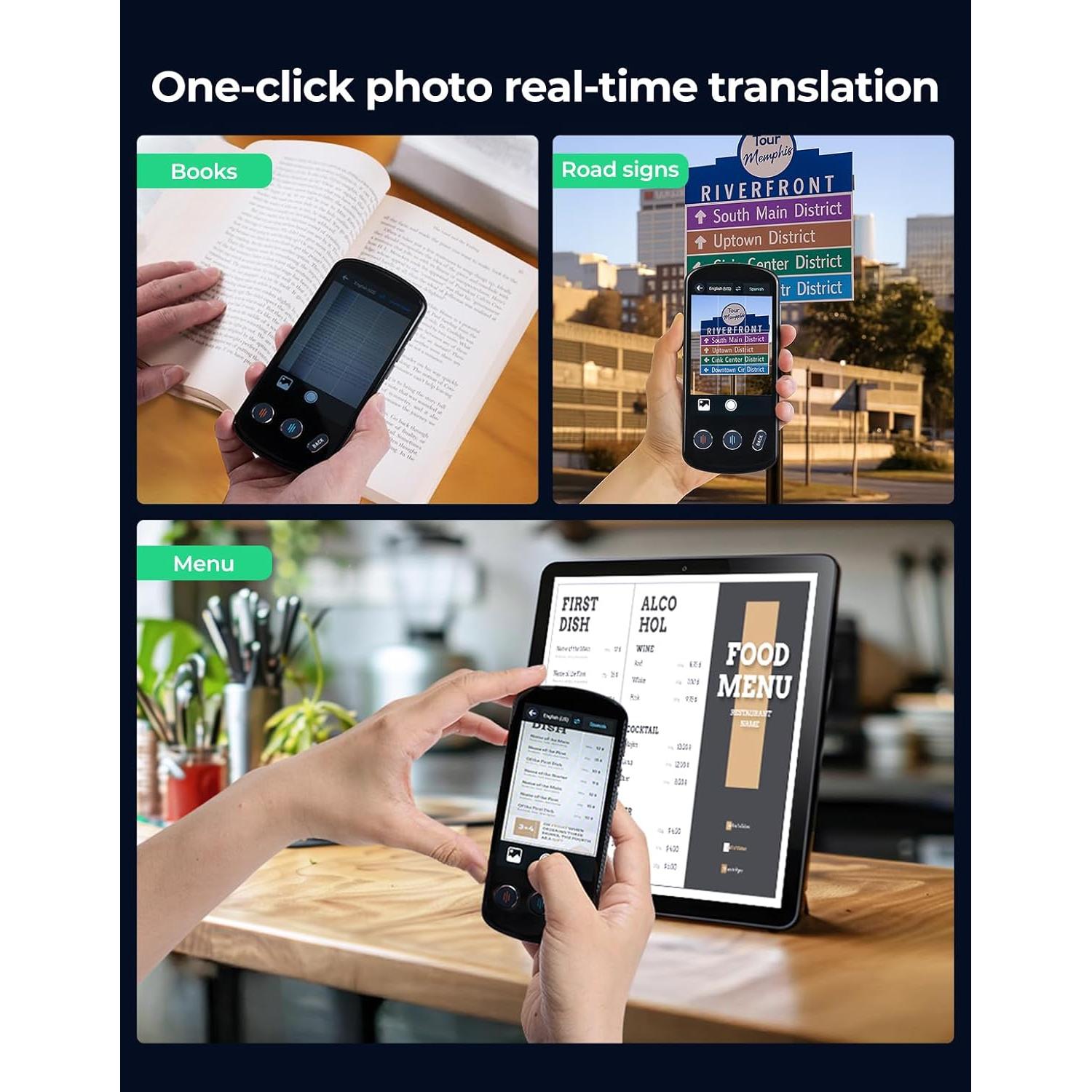 Traductor de Idiomas AI SVANTTO P60, 142 Idiomas, Offline, 8H Batería