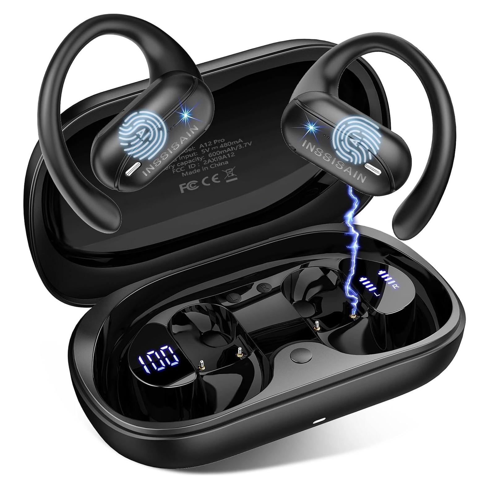 AI Translation Earbuds Real Time 164 Languages & Accents, Audifonos Traductores Inglés Español, IPX7 Waterproof & 10-Min Fast Charge, Bluetooth 5.4 Open-Ear Translator Earbuds for iOS/Android