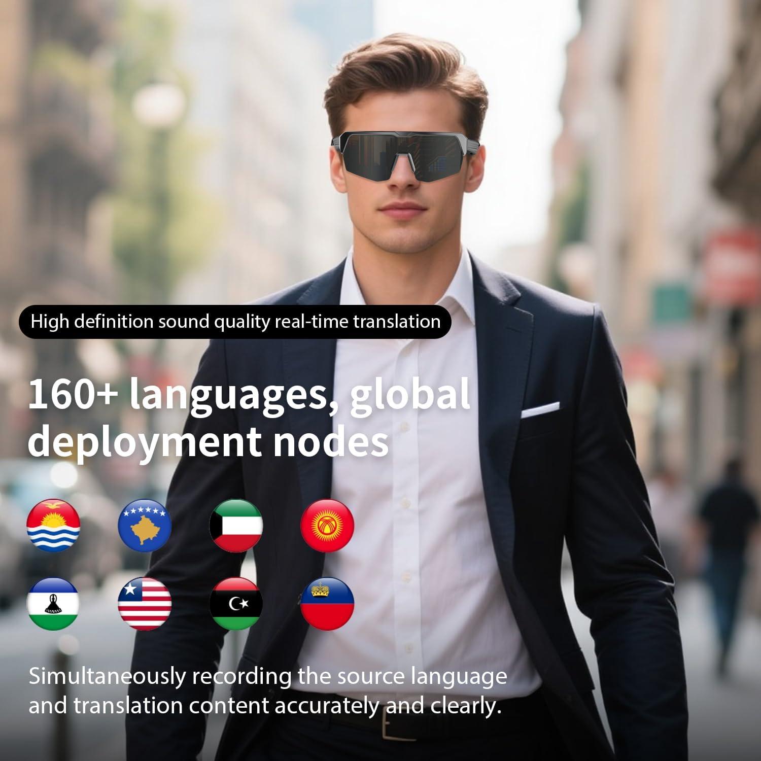 Gafas Inteligentes AI YJ006 con Traducción en Tiempo Real Plata