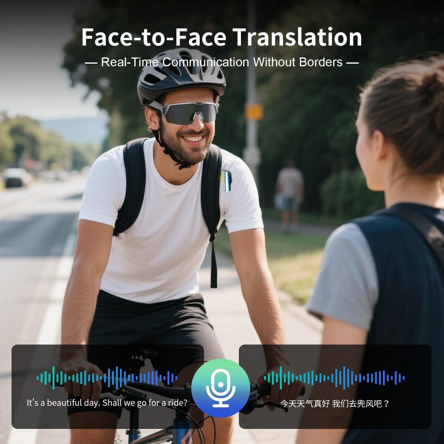 Gafas Inteligentes AI YJ006 con Traducción en Tiempo Real Plata