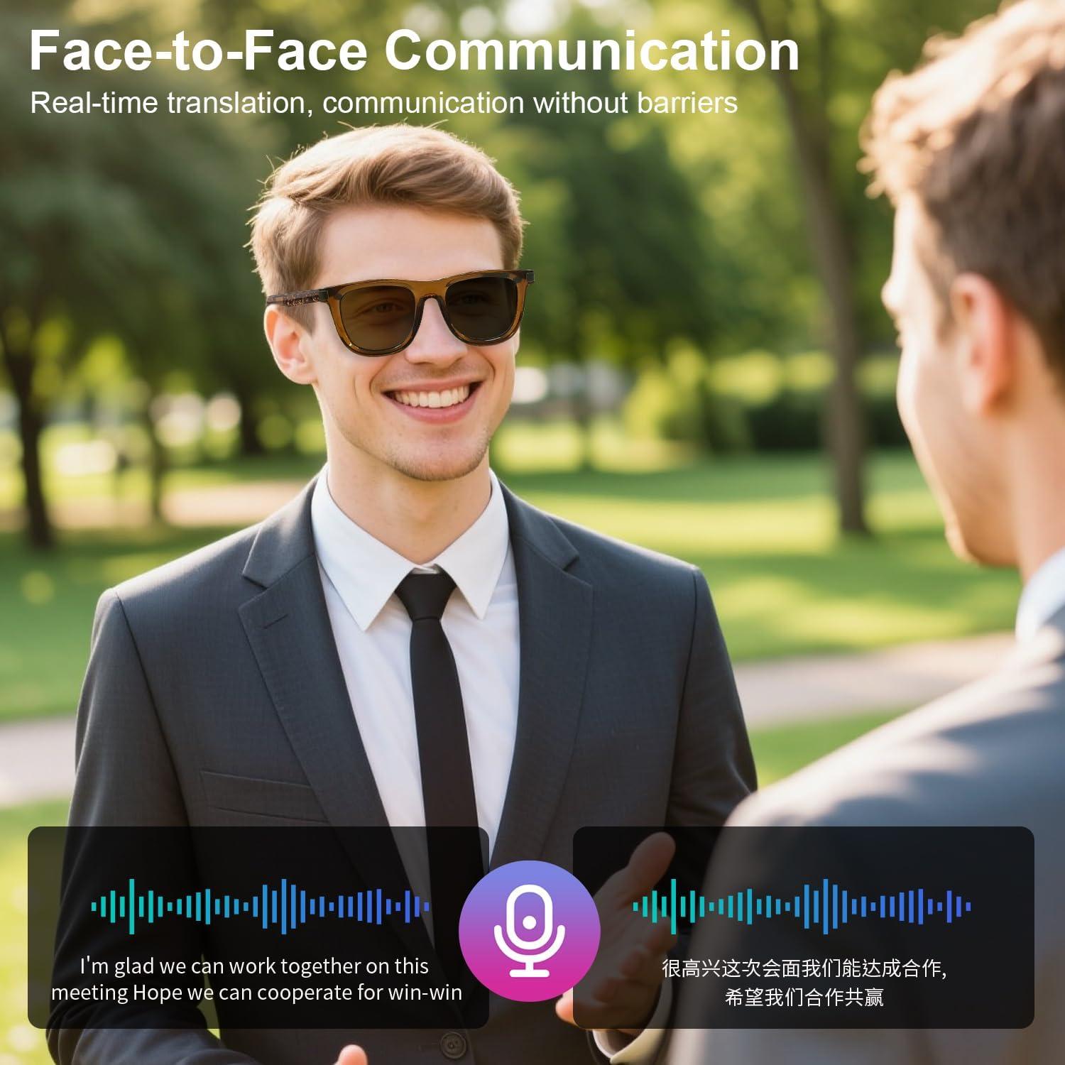 Gafas Inteligentes AI Tulbeys G06 Marrón con Traducción en Tiempo Real