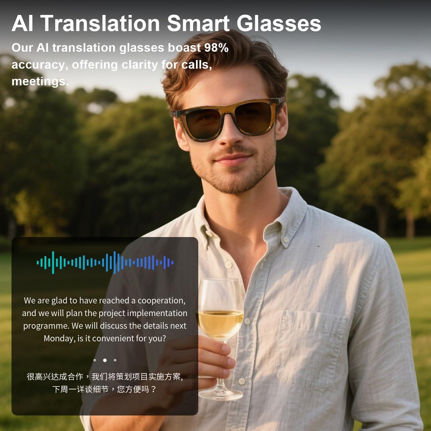 Gafas Inteligentes AI Tulbeys G06 Marrón con Traducción en Tiempo Real