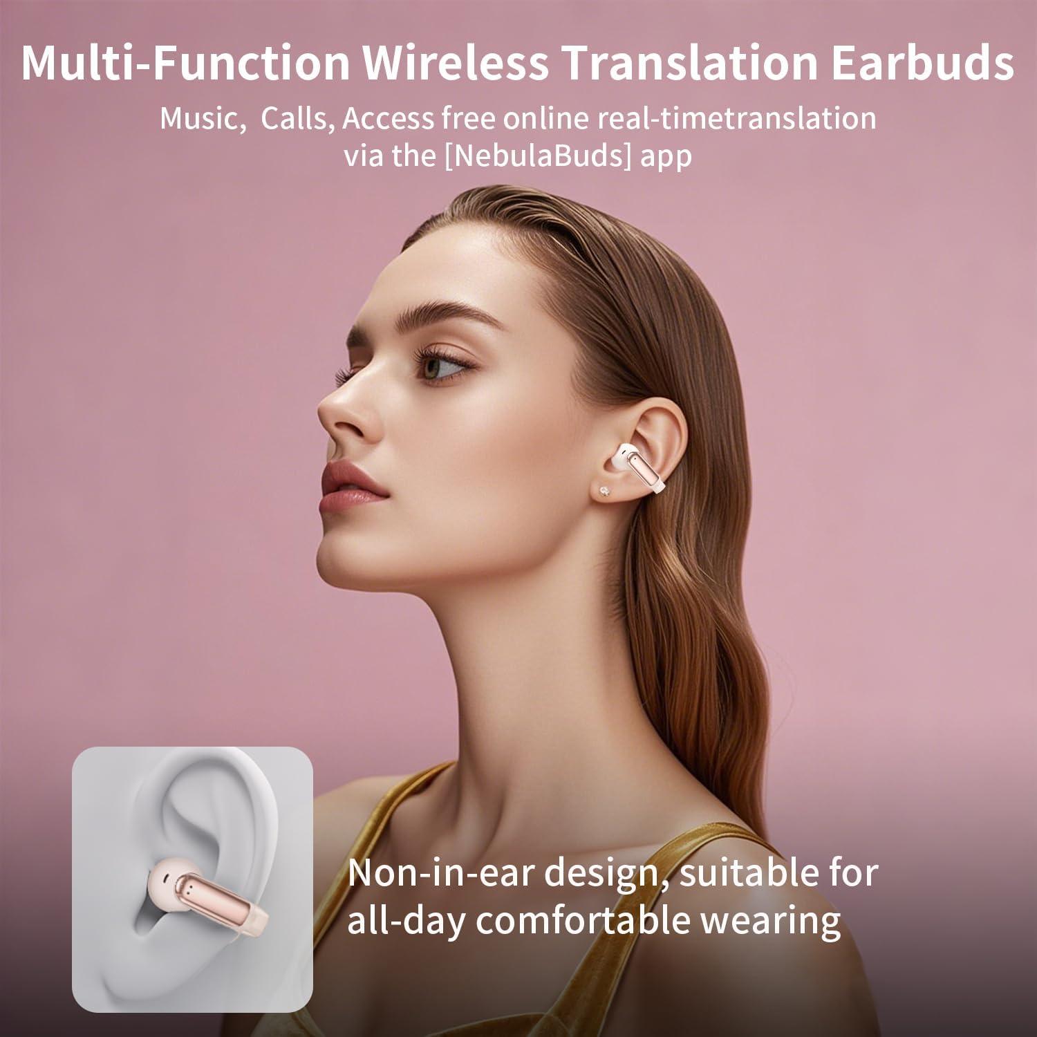 Auriculares Traductores AI Tulbeys Oro Rosa 3-en-1 Bluetooth