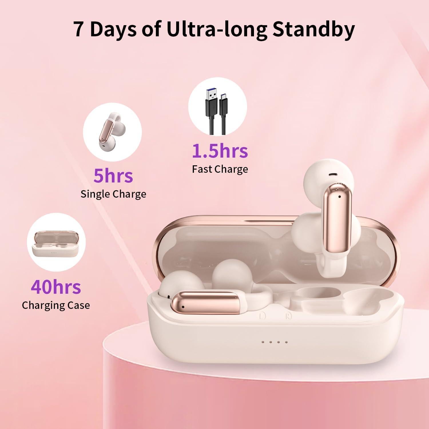 Auriculares Traductores AI Tulbeys Oro Rosa 3-en-1 Bluetooth