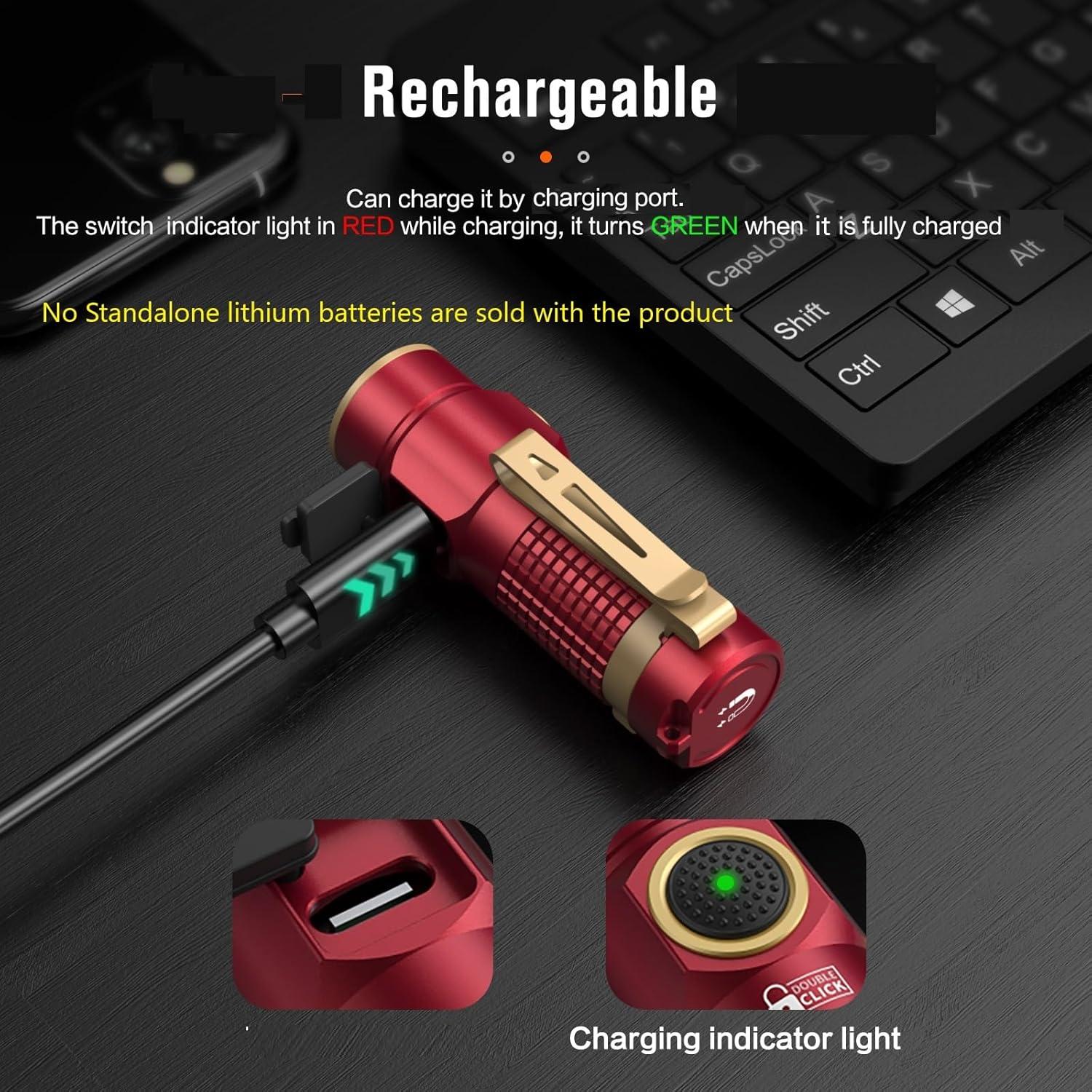 Linterna LED Recargable NICRON C1 Mini 1200 Lúmenes Rojo