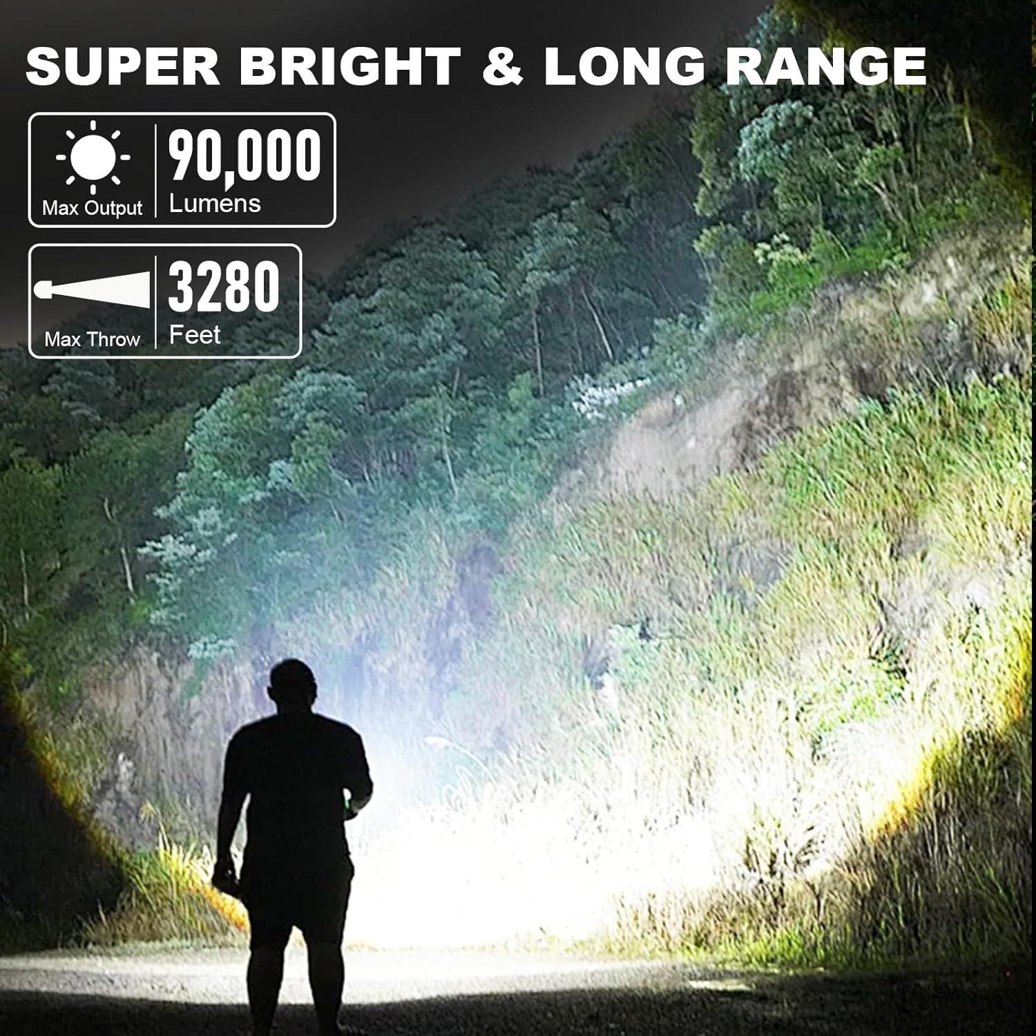 Linterna LED Recargable LYLTING 90,000 Lúmenes Impermeable