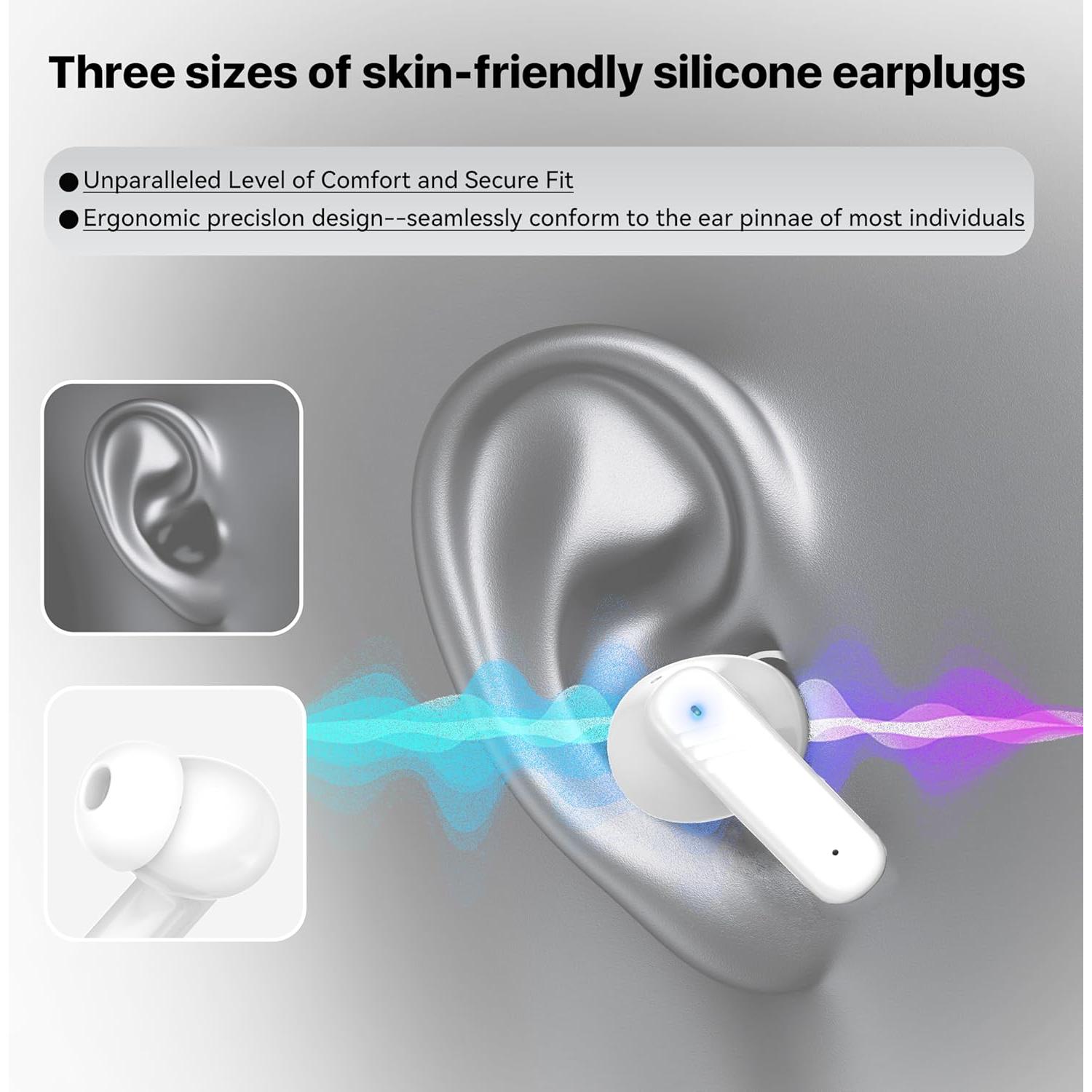 Auriculares Traductores AI Merryking MK70, 144 Idiomas, Blanco