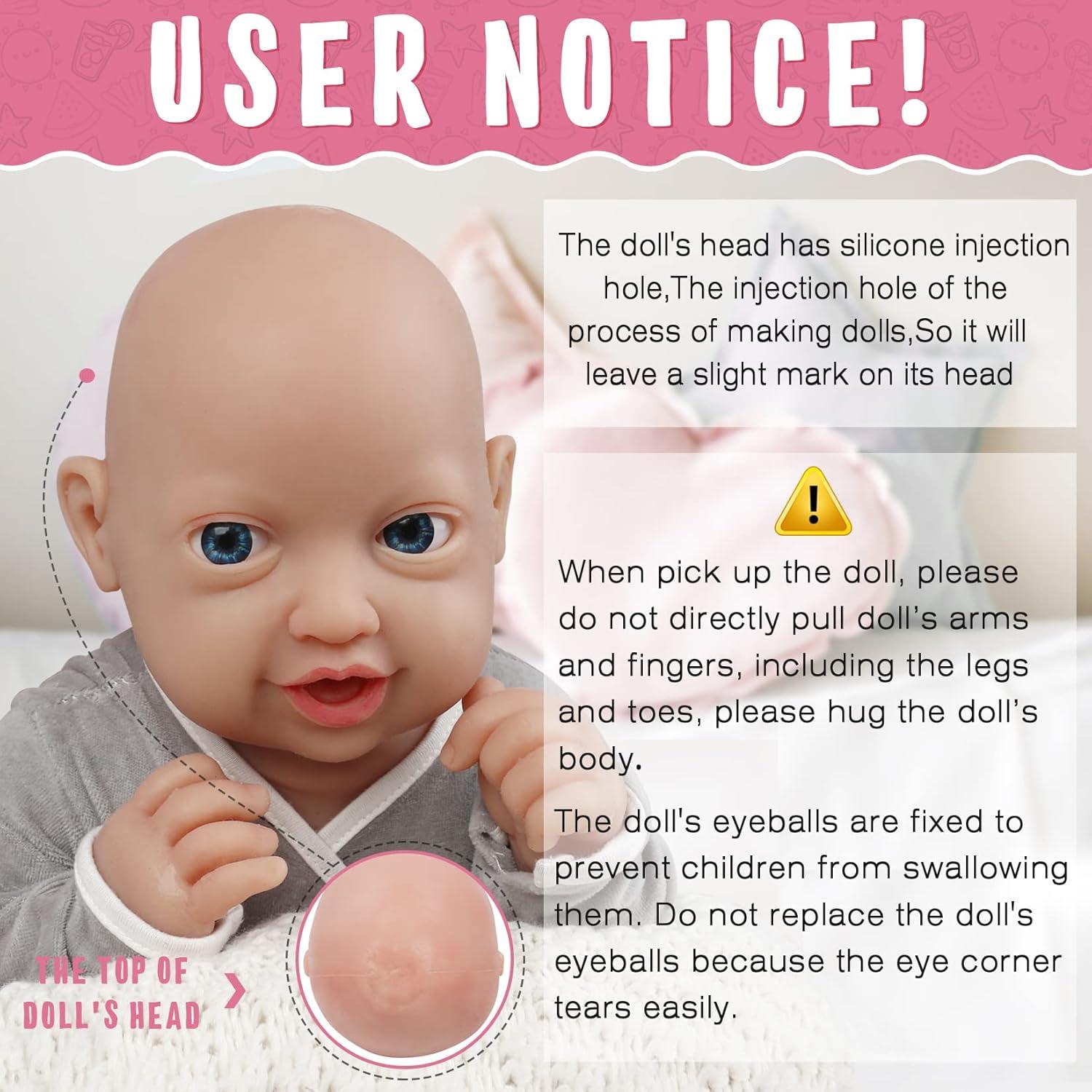 Muñeca de Silicona Vollence 14" Realista para Niños