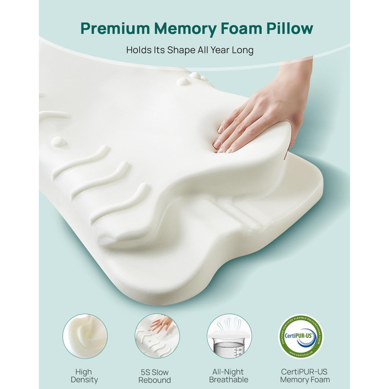 Almohada Cervical Ergonómica Releep RL-107 Ajustable Refrigerante