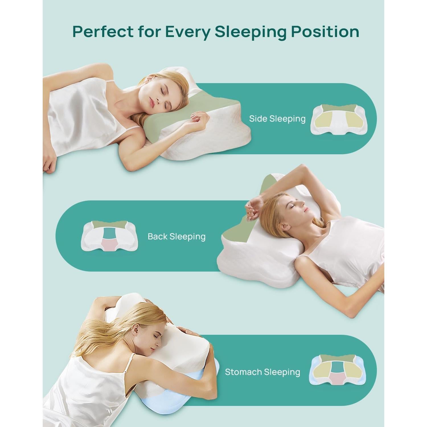 Almohada Cervical Ergonómica Releep RL-107 Ajustable Refrigerante