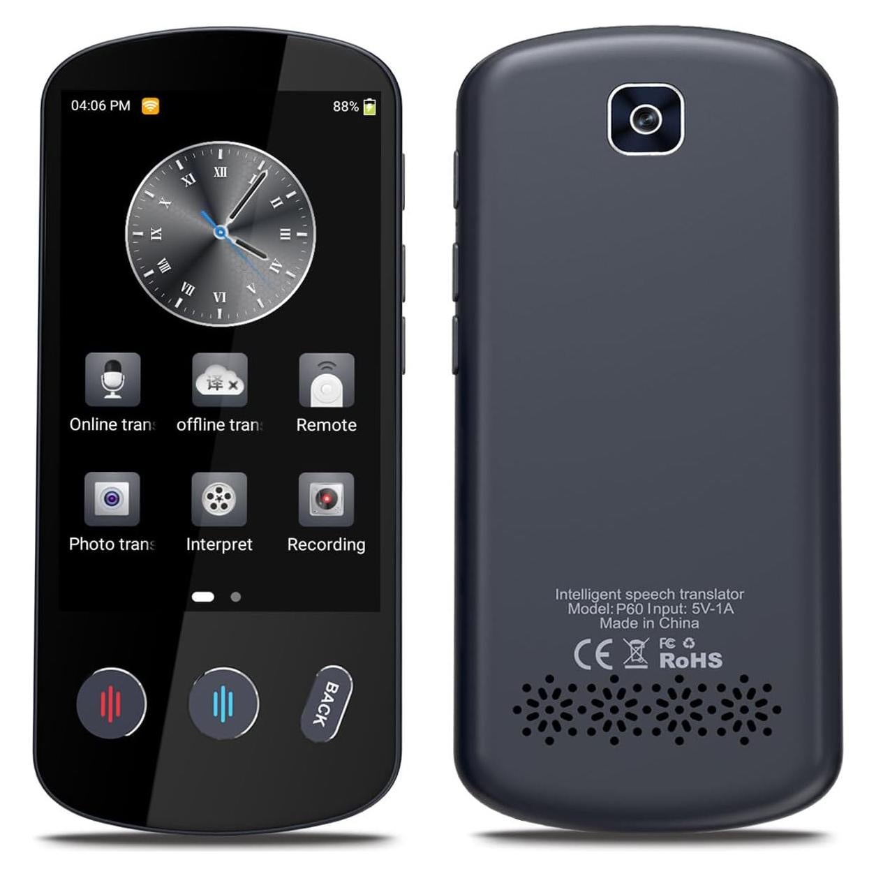 Traductor de Voz AI ZHIYIHENG P60, Portátil, 138 Idiomas