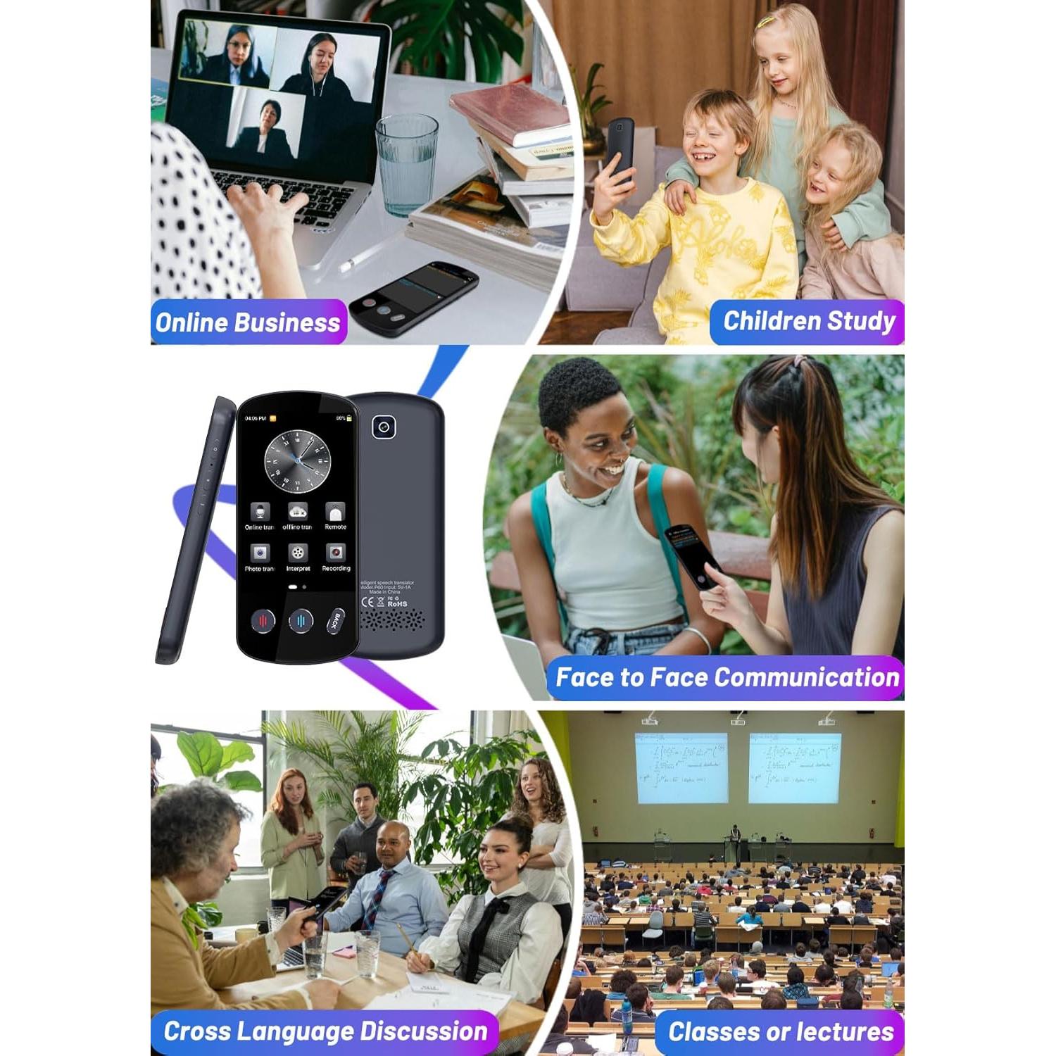 Traductor de Voz AI ZHIYIHENG P60, Portátil, 138 Idiomas