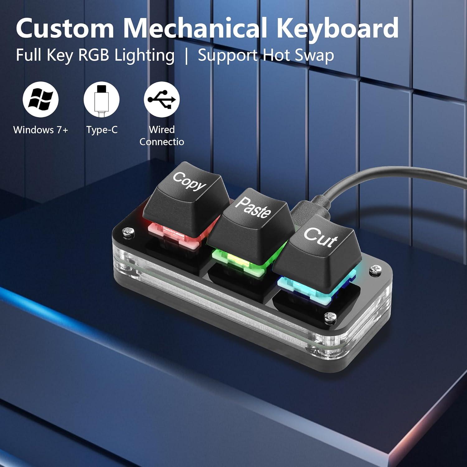 Teclado Mecánico Mini SinLoon 3 Teclas RGB Programable