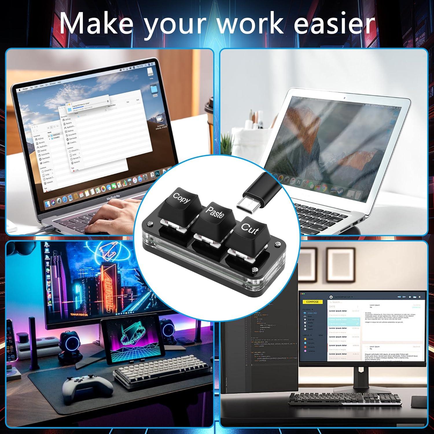 Teclado Mecánico Mini SinLoon 3 Teclas RGB Programable