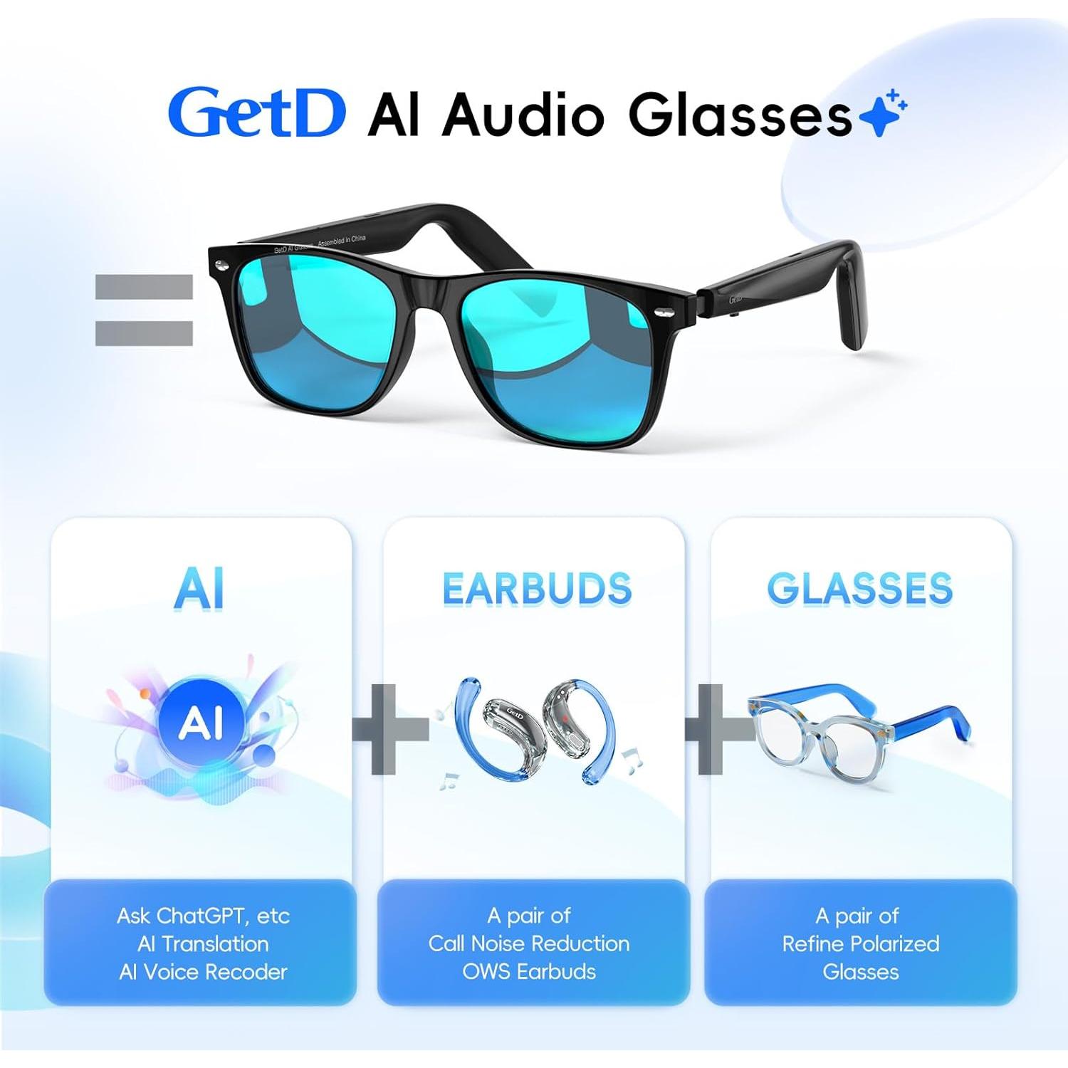 Gafas AI GetD GG13 con Lentes Polarizadas y Bluetooth