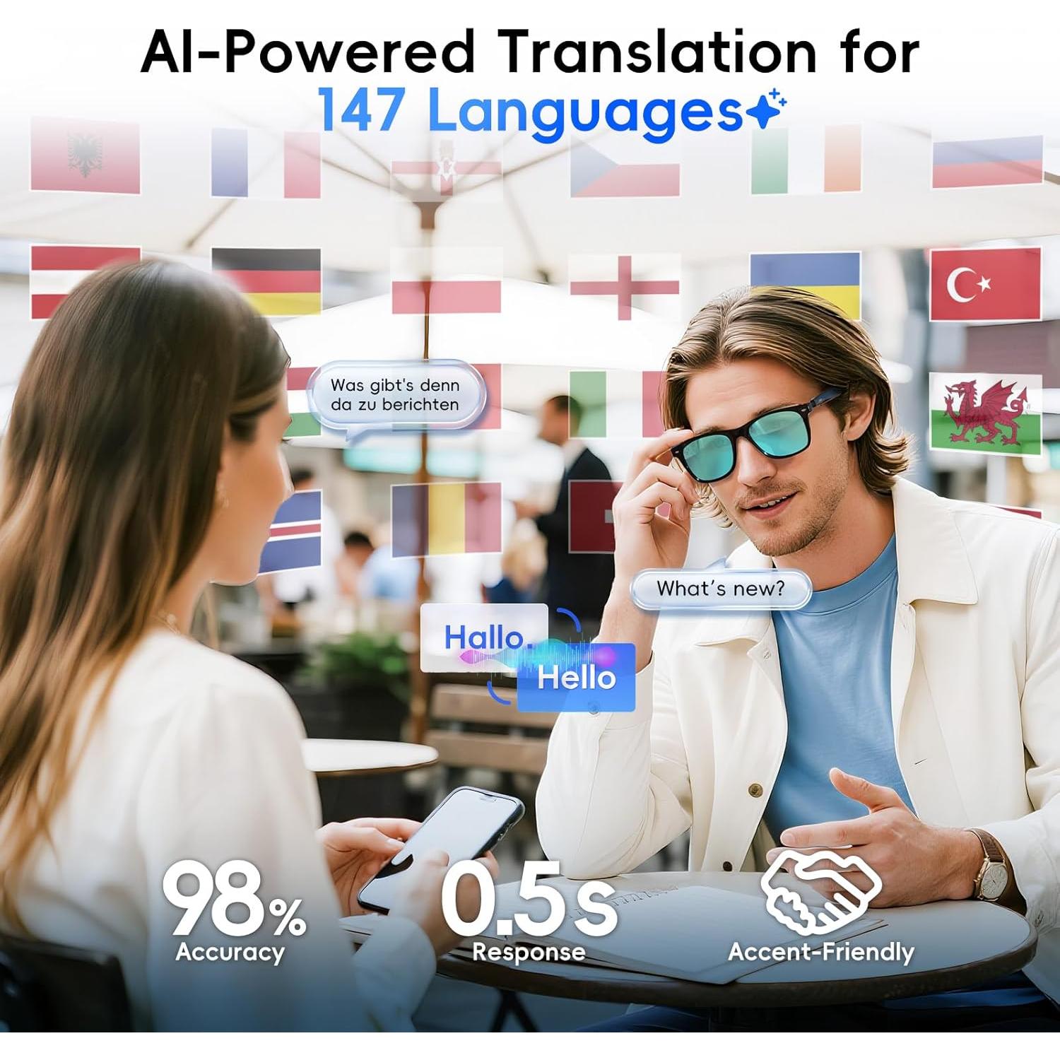 Gafas AI GetD GG13 con Lentes Polarizadas y Bluetooth